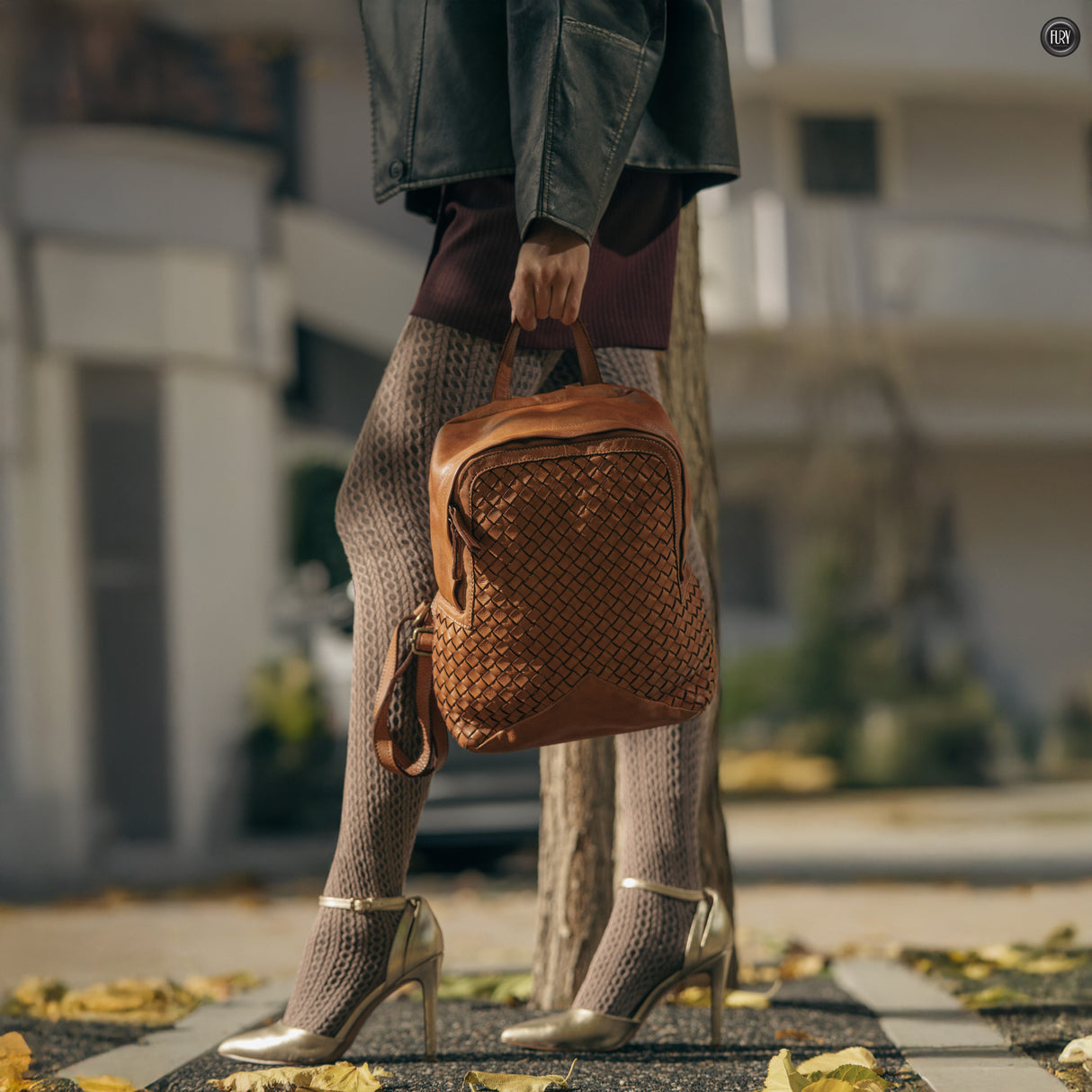 Zaino Arco in pelle intrecciata