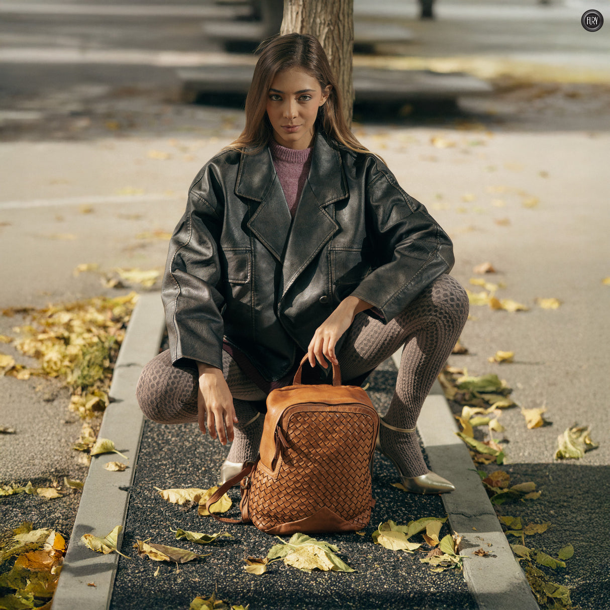 Zaino Arco in pelle intrecciata