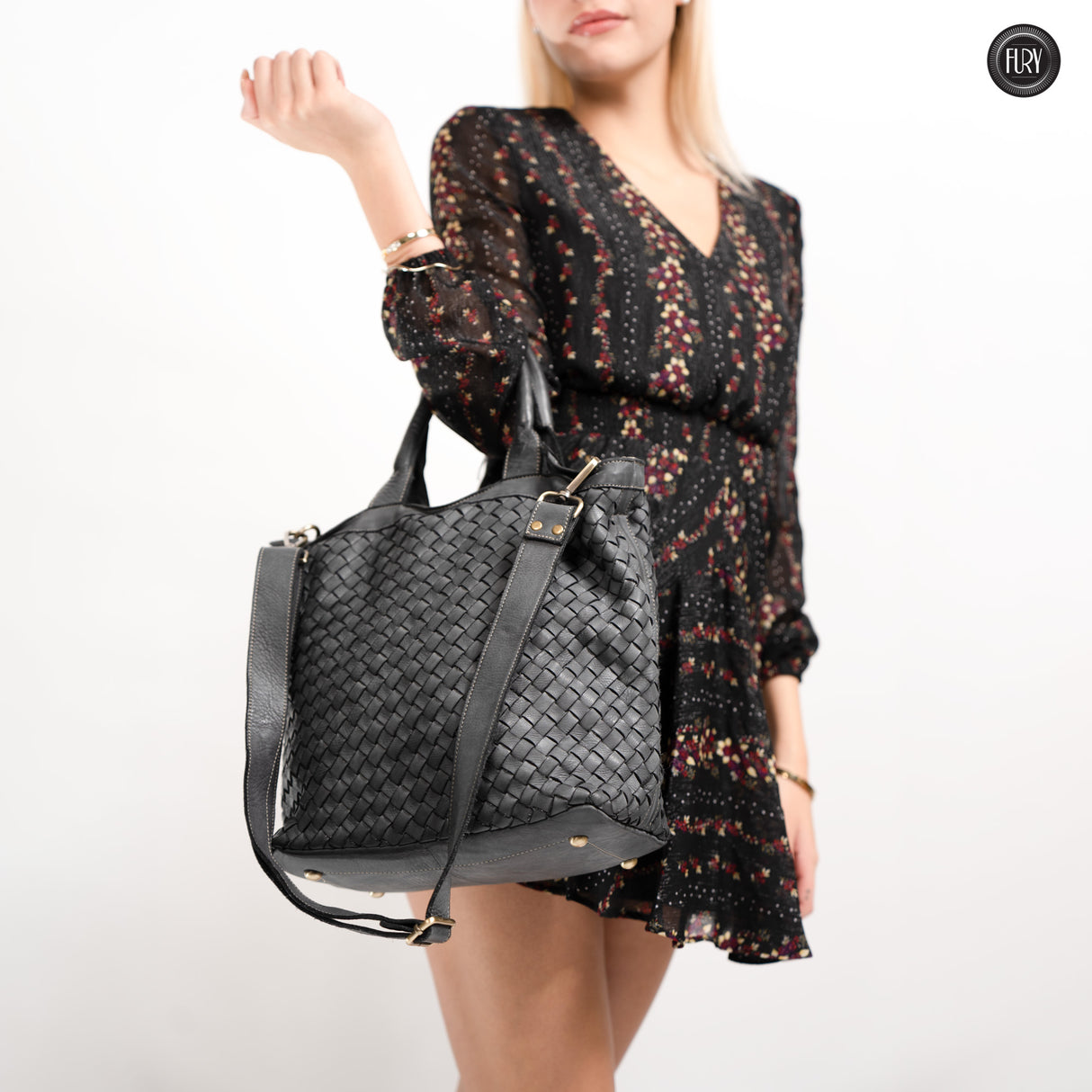 Borsa Virginia in pelle intrecciata