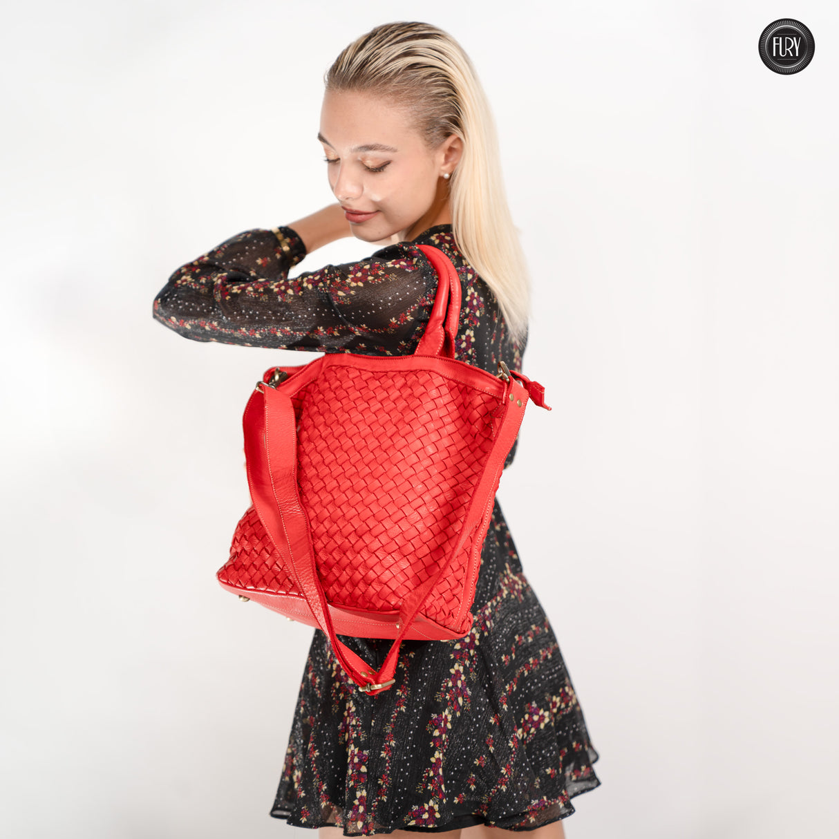 Borsa Virginia in pelle intrecciata