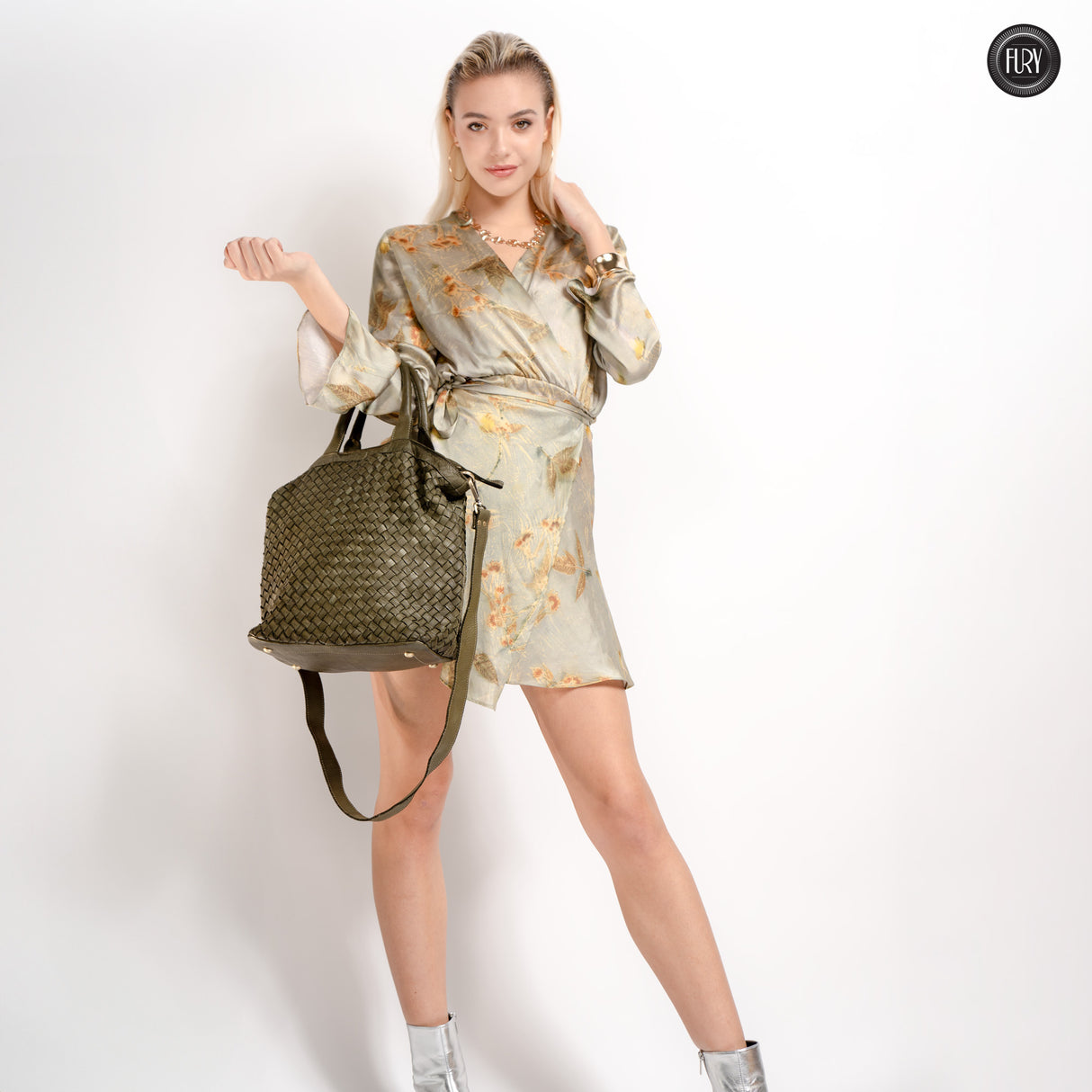 Borsa Virginia in pelle intrecciata