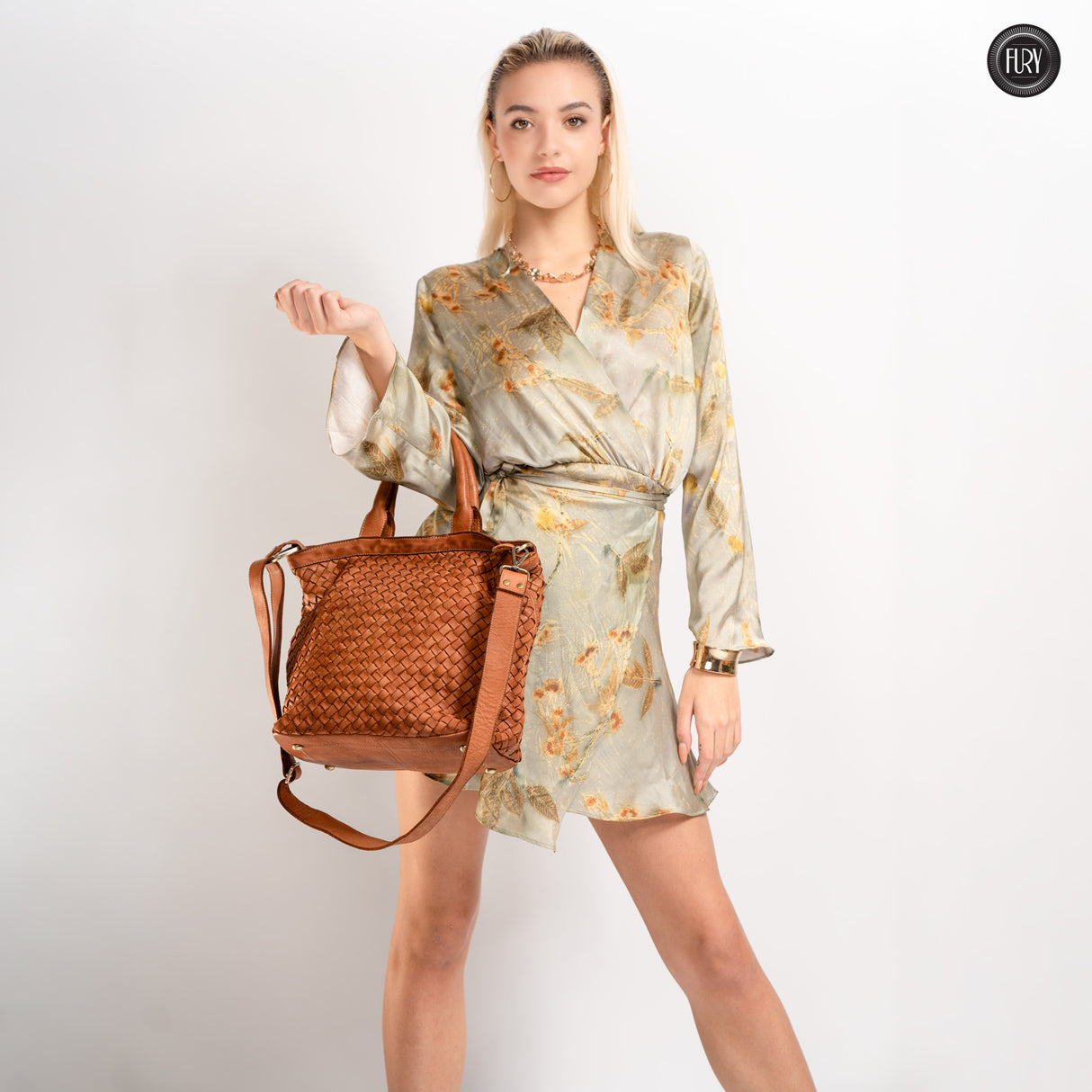 Borsa Virginia in pelle intrecciata