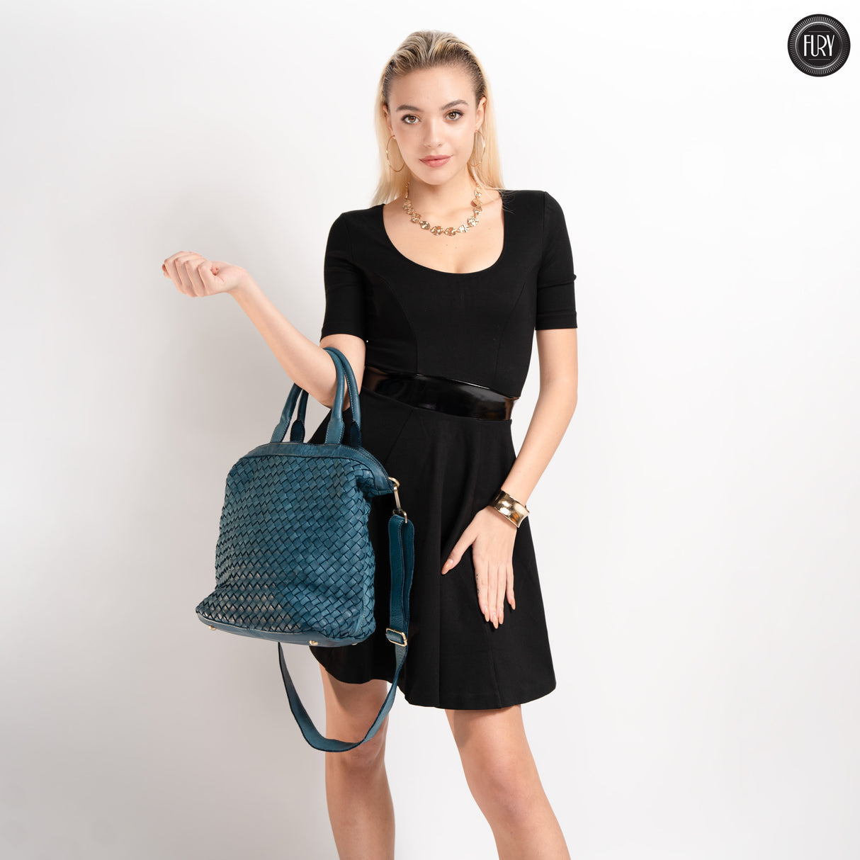 Borsa Virginia in pelle intrecciata