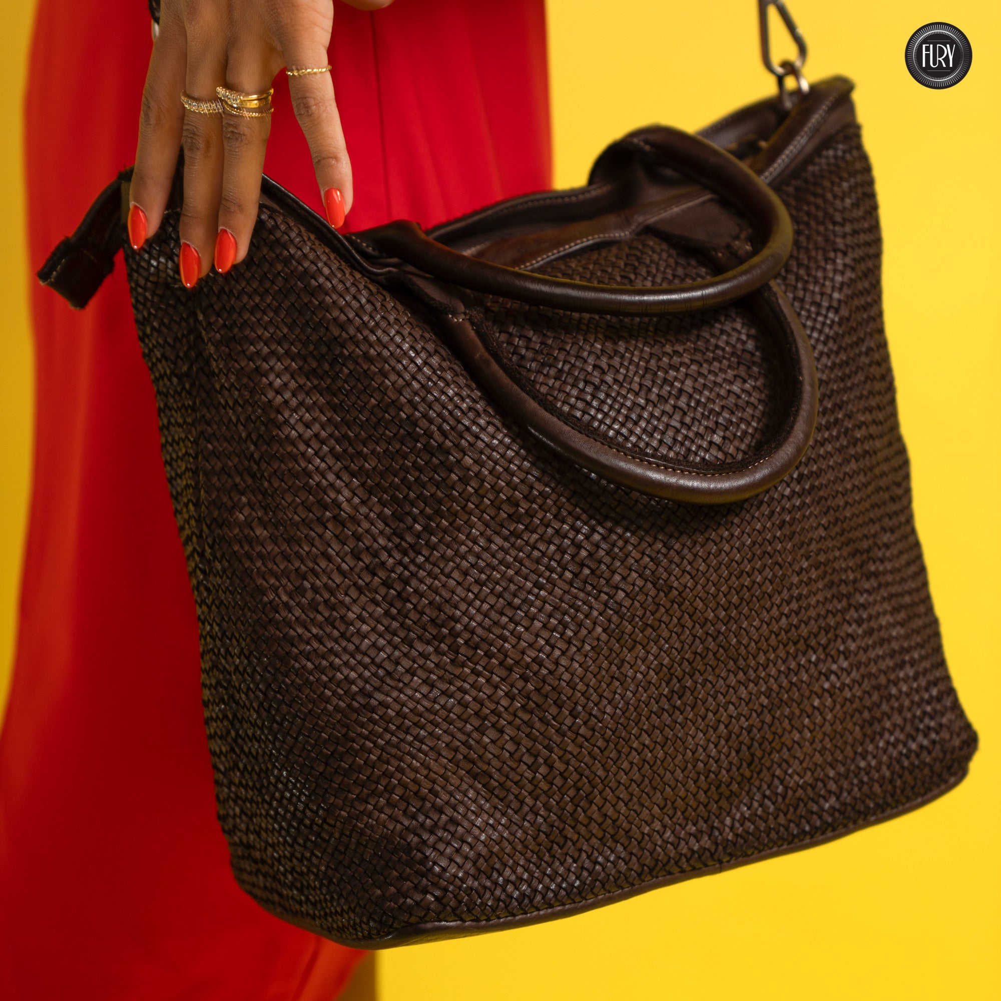 Borsa Tullia in pelle intrecciata