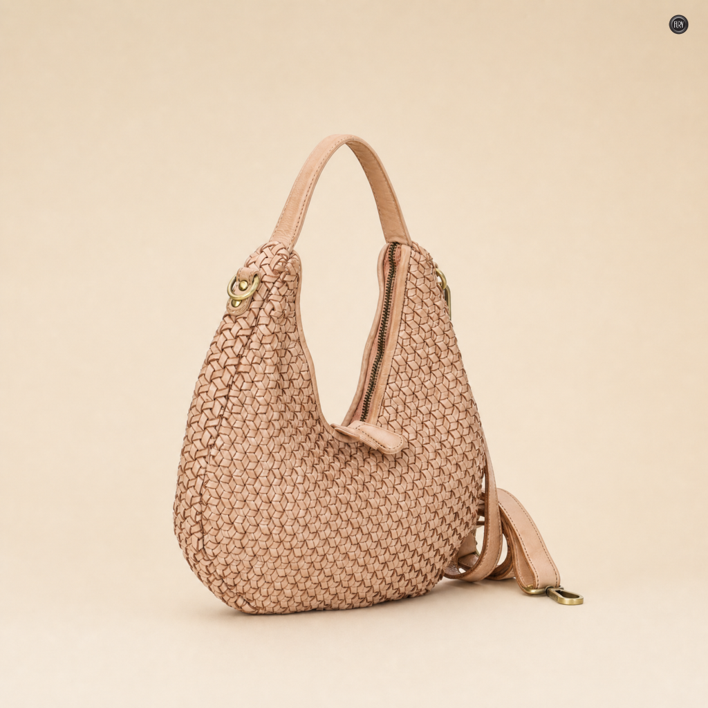 Borsa Amalia in pelle intrecciata