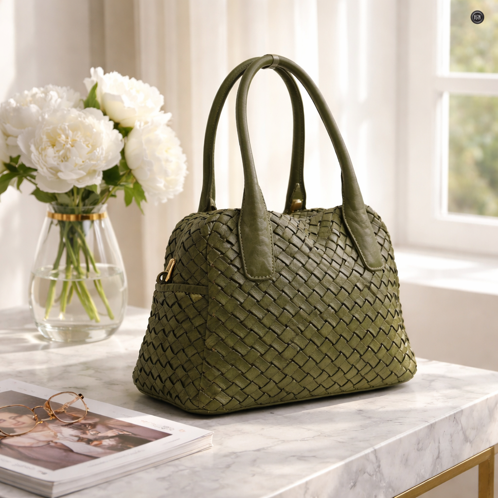 Borsa Lea in pelle intrecciata