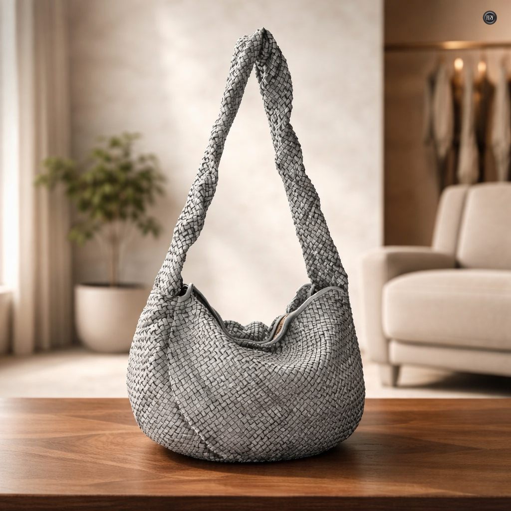 Borsa Elvira in pelle intrecciata