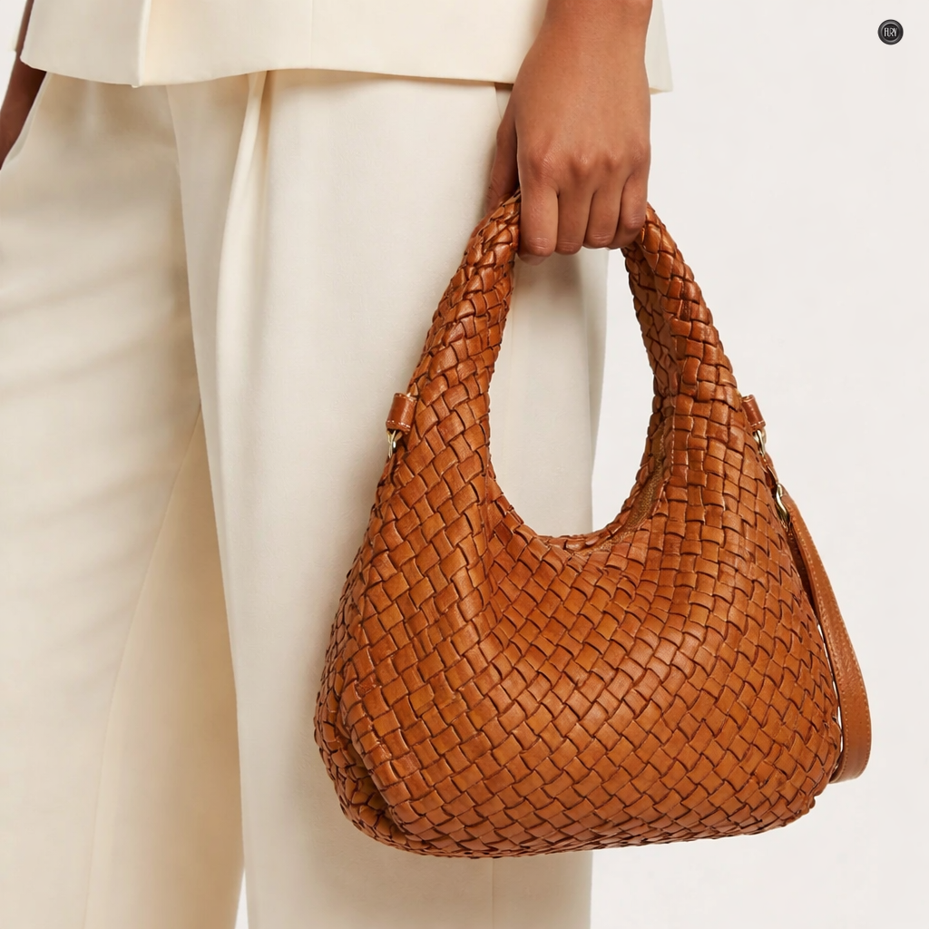 Borsa Livia in pelle intrecciata