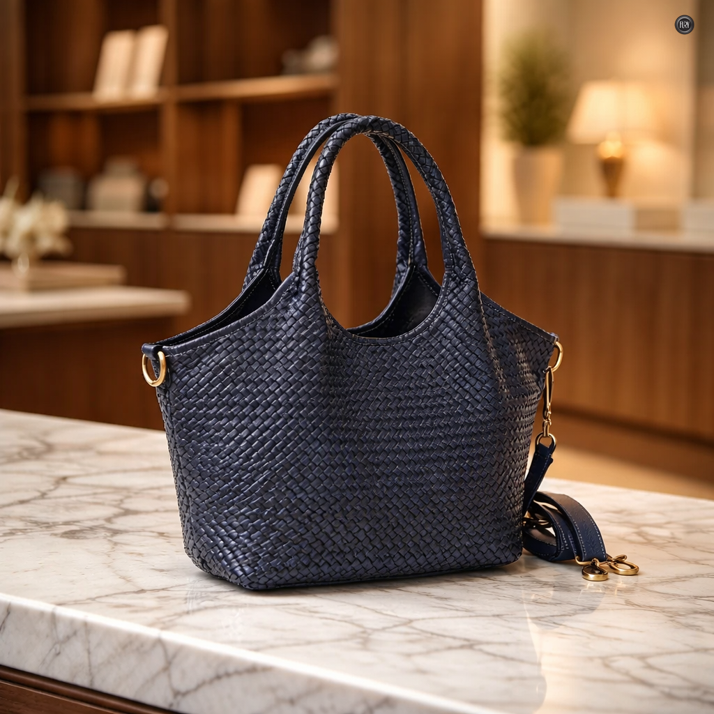 Borsa Nola Maxi in pelle intrecciata