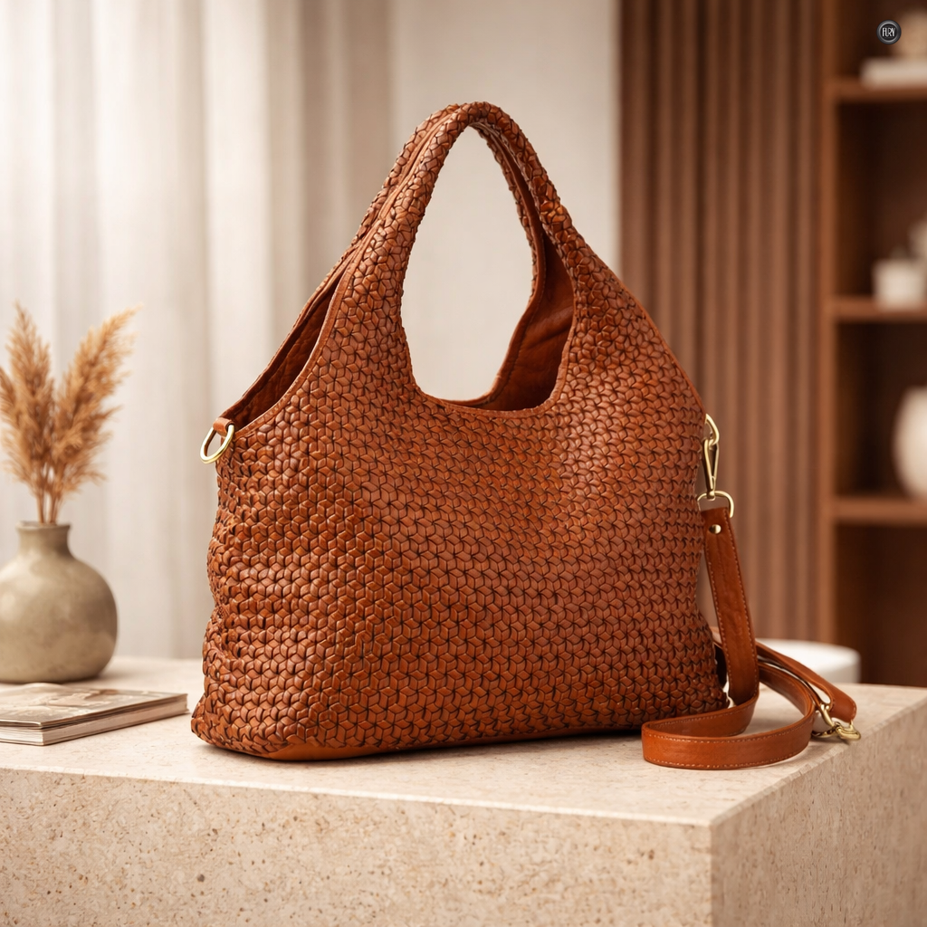 Borsa Mirella in pelle intrecciata