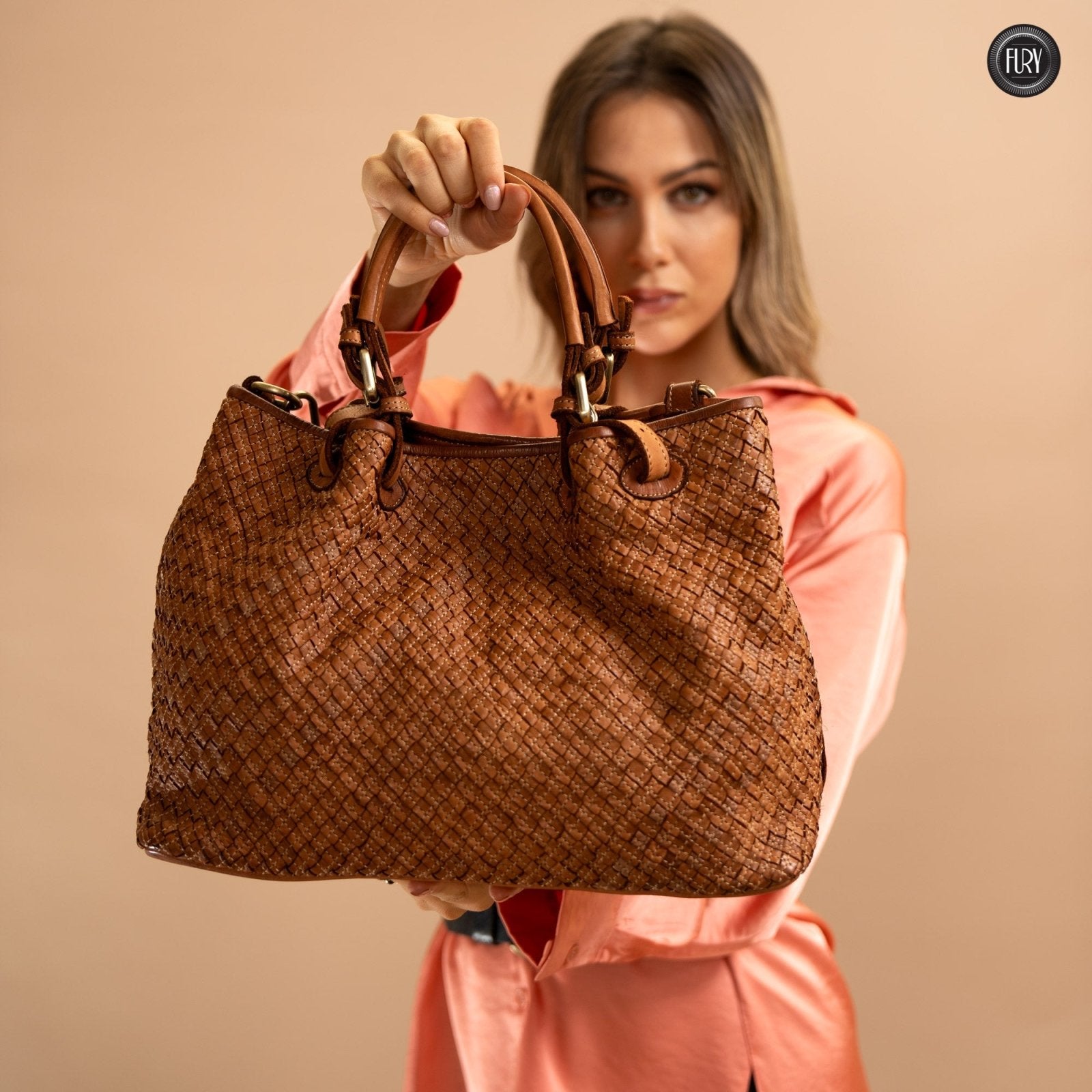 Borsa Agata in pelle intrecciata - Fury