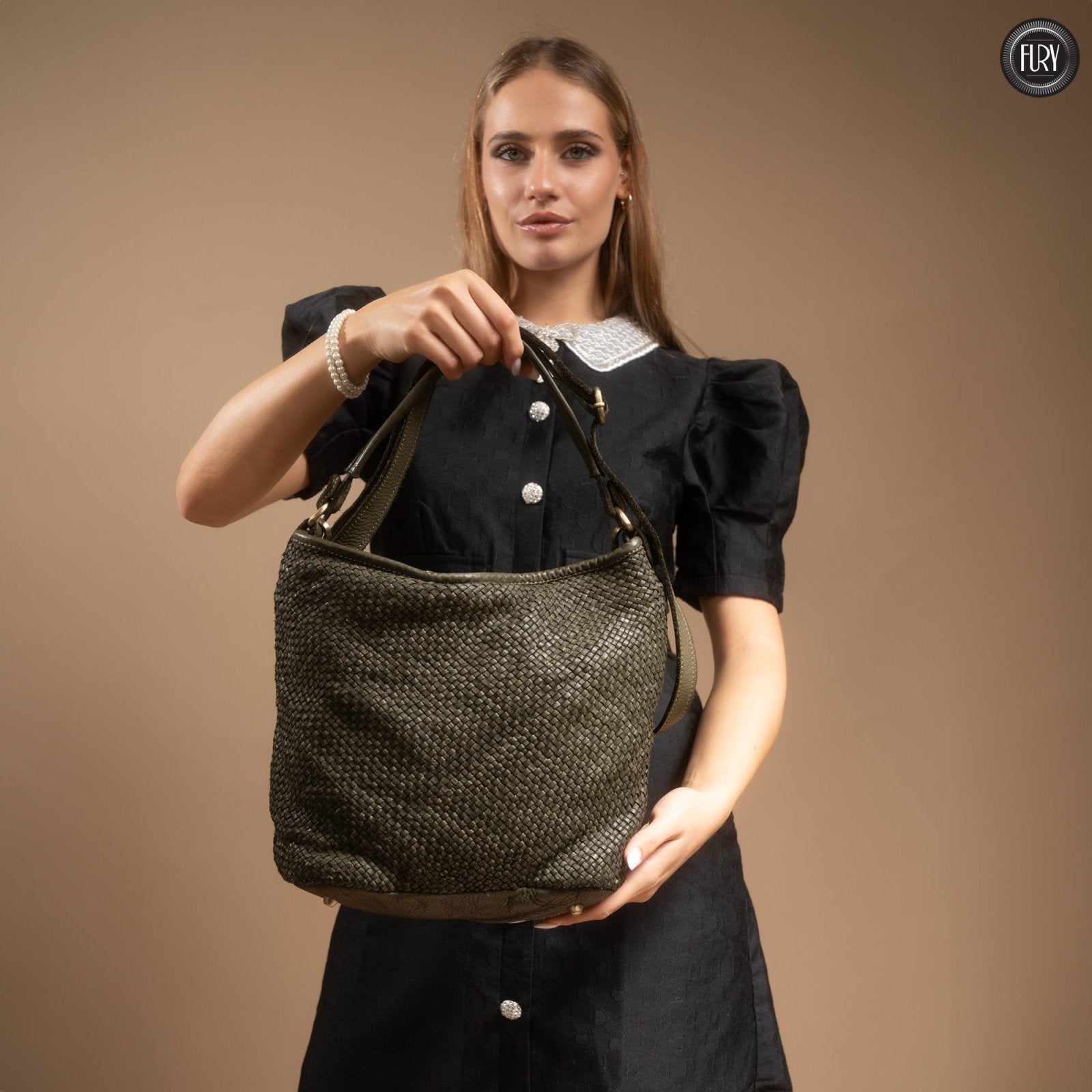 Borsa Linda in pelle intrecciata - Fury