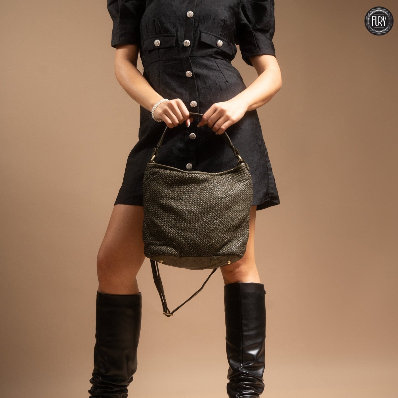 Borsa Linda in pelle intrecciata - Fury