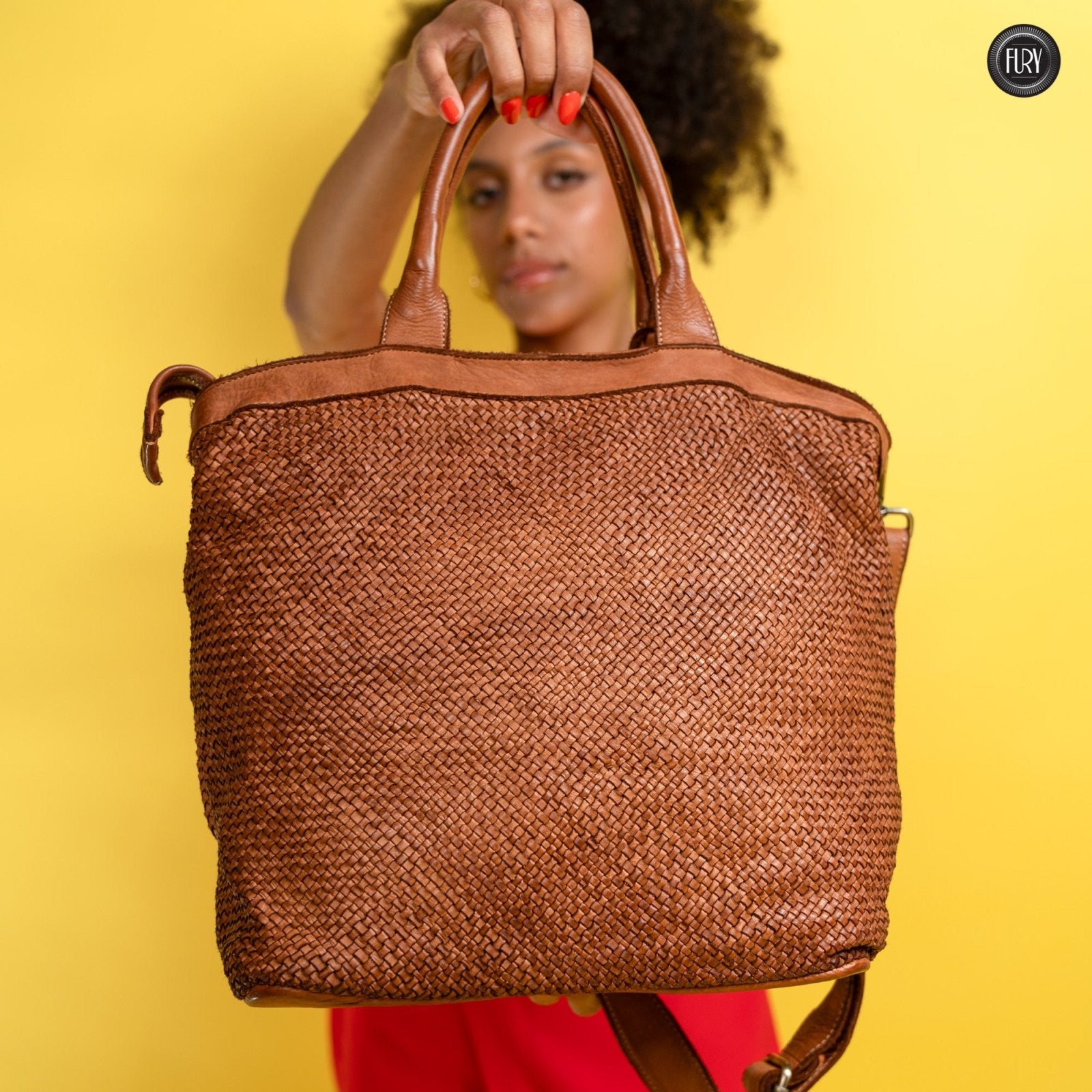 Borsa Tullia in pelle intrecciata - Fury