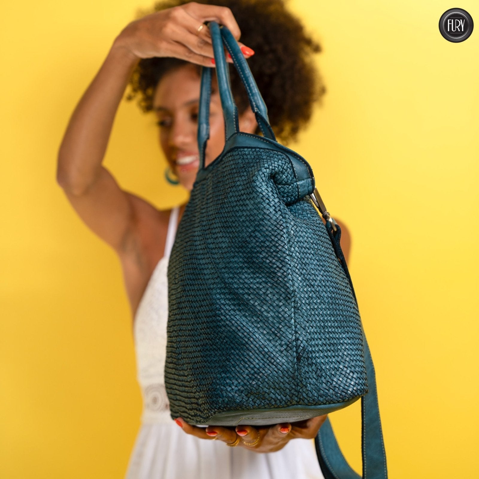 Borsa Tullia in pelle intrecciata - Fury