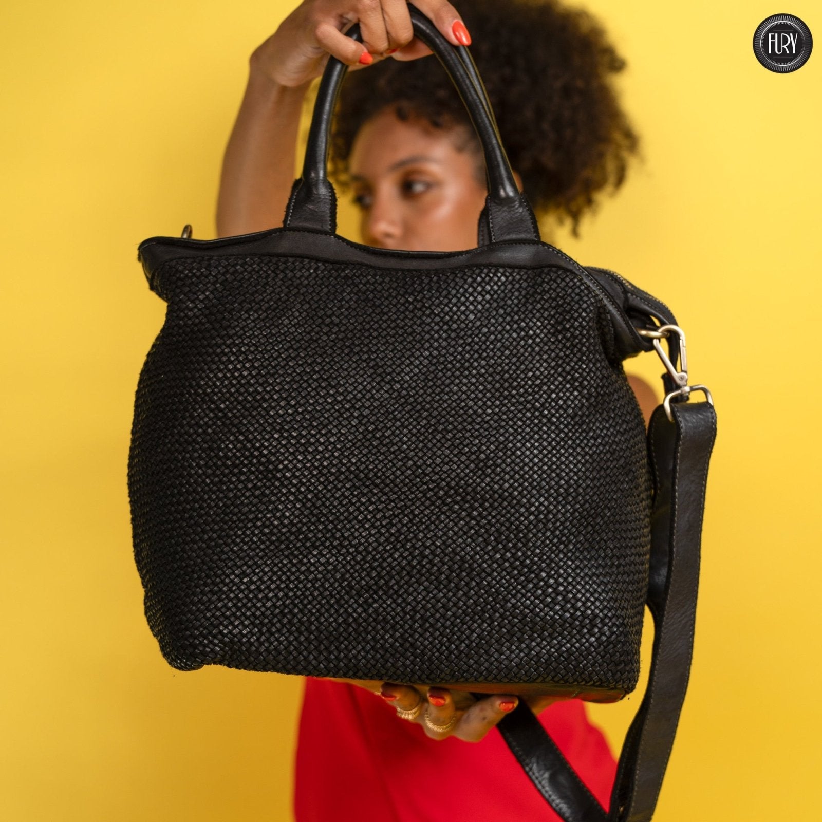 Borsa Tullia in pelle intrecciata - Fury