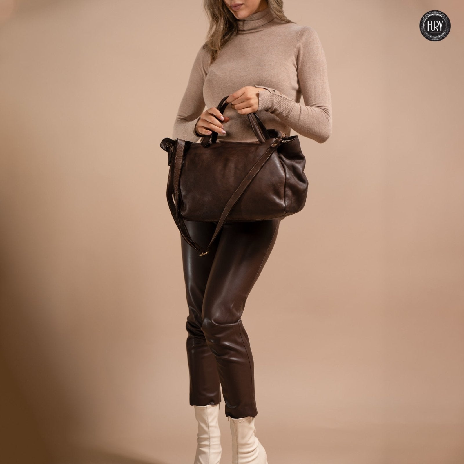 Borsa V in pelle - Fury