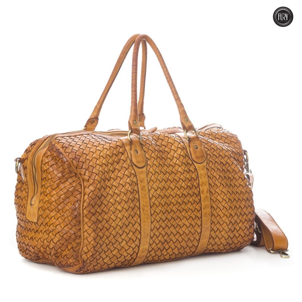 Borsone Orfeo in pelle intrecciata - Fury