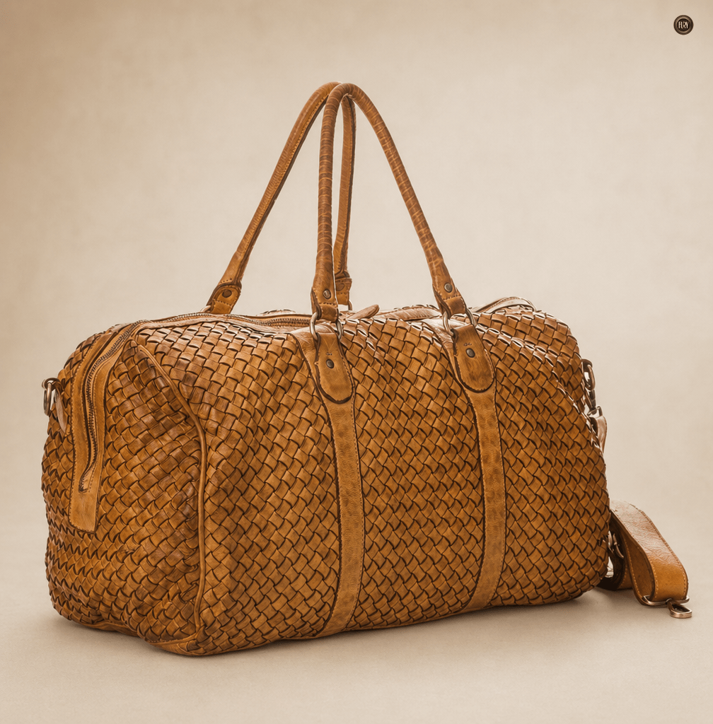 Borsone Orfeo in pelle intrecciata - Fury