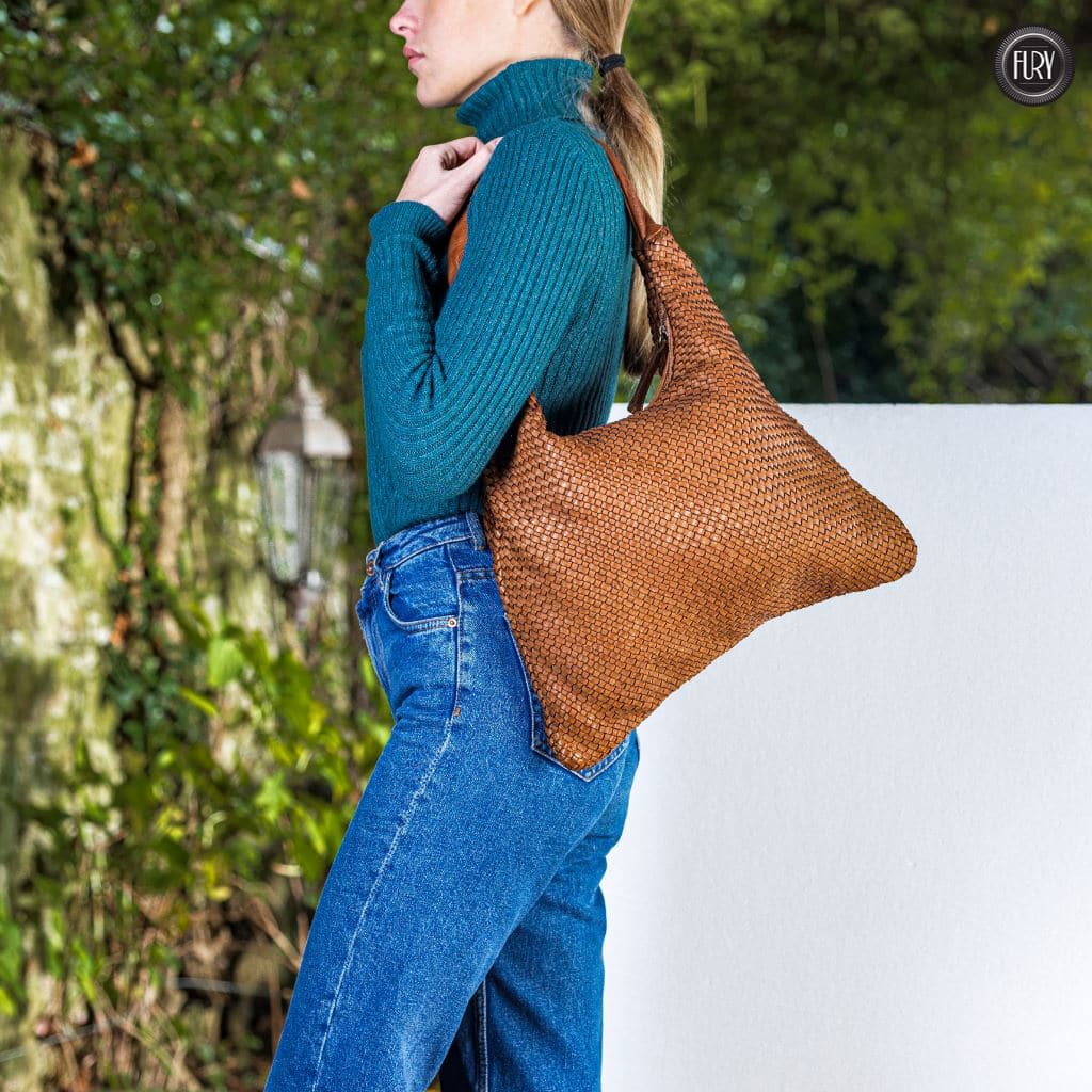 Borsa Anastasia in pelle intrecciata - Fury