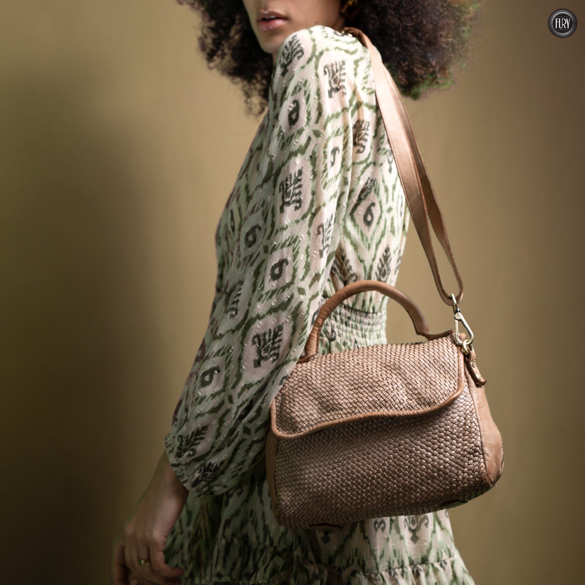 Borsa Siena Maxi in pelle intrecciata Fury