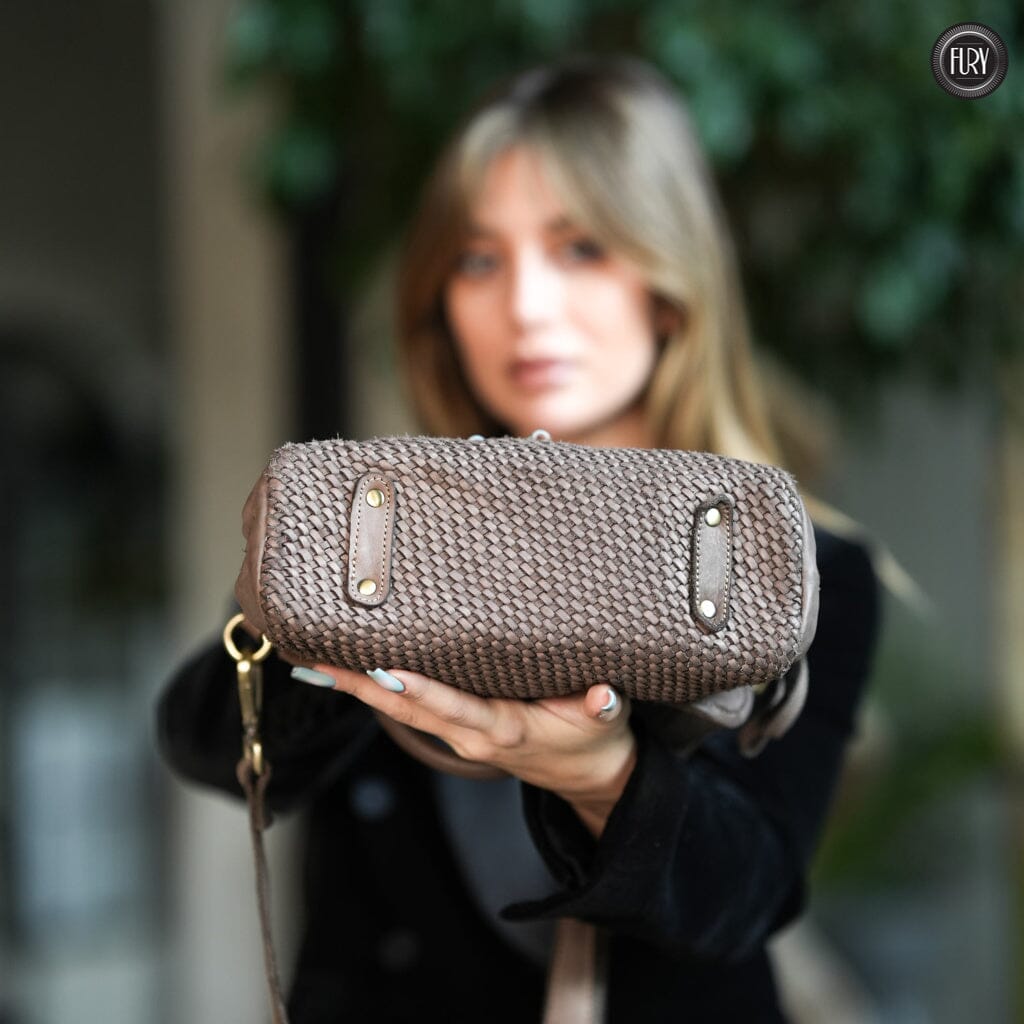 Borsa Siena Maxi in pelle intrecciata Fury