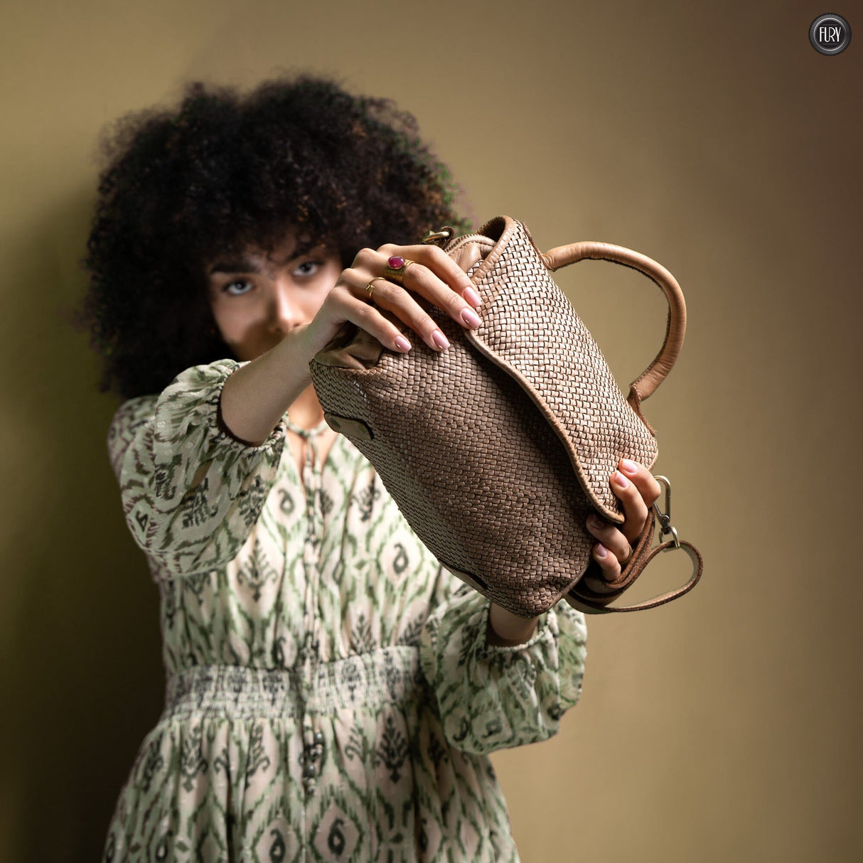 Borsa Siena Maxi in pelle intrecciata Fury
