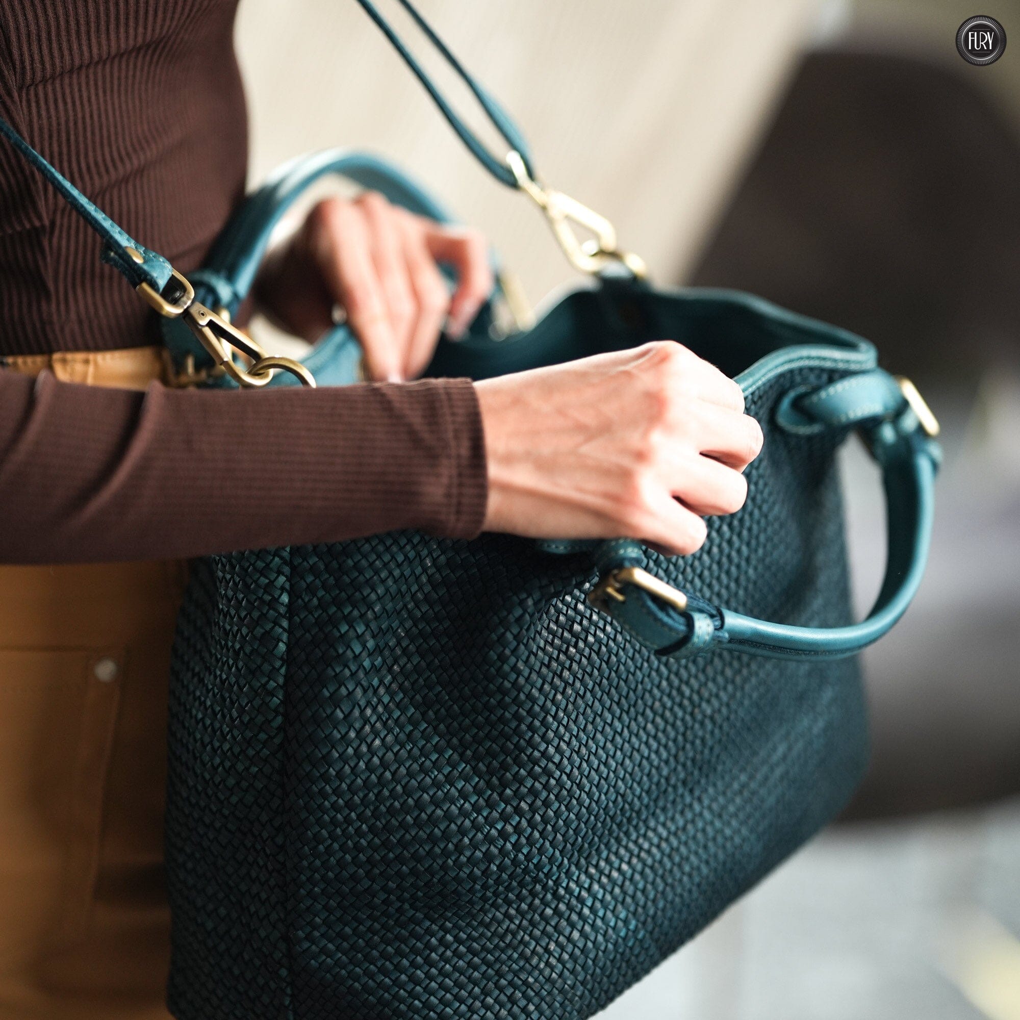 Borsa Talia in pelle intrecciata Fury