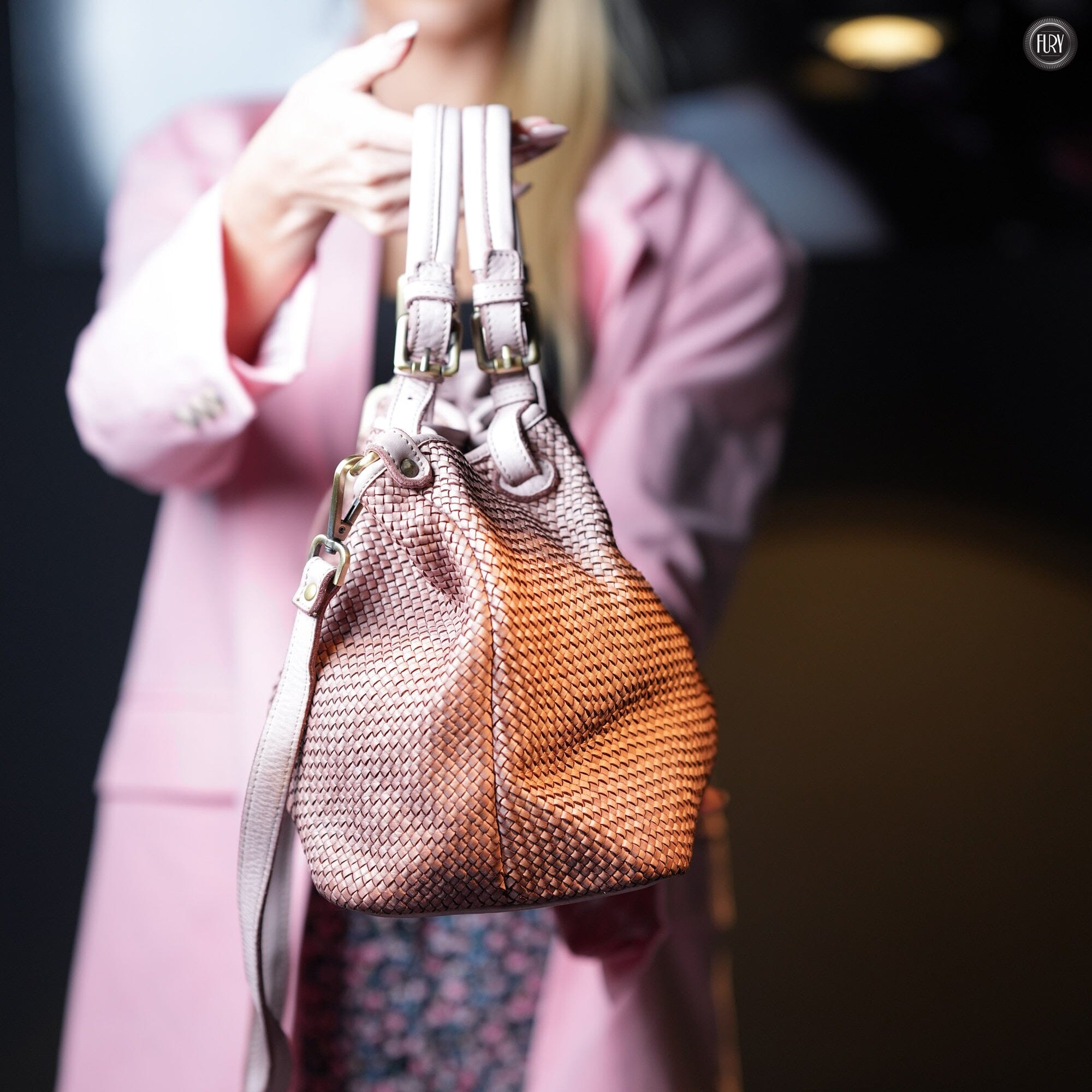 Borsa Talia in pelle intrecciata Fury