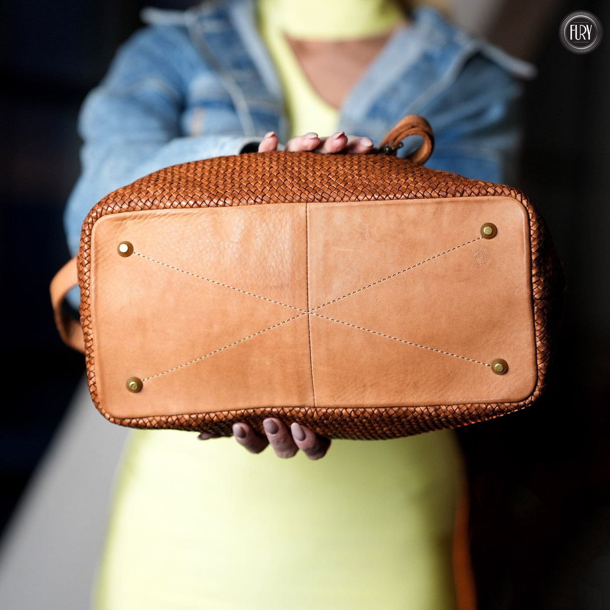 Borsa Talia in pelle intrecciata Fury