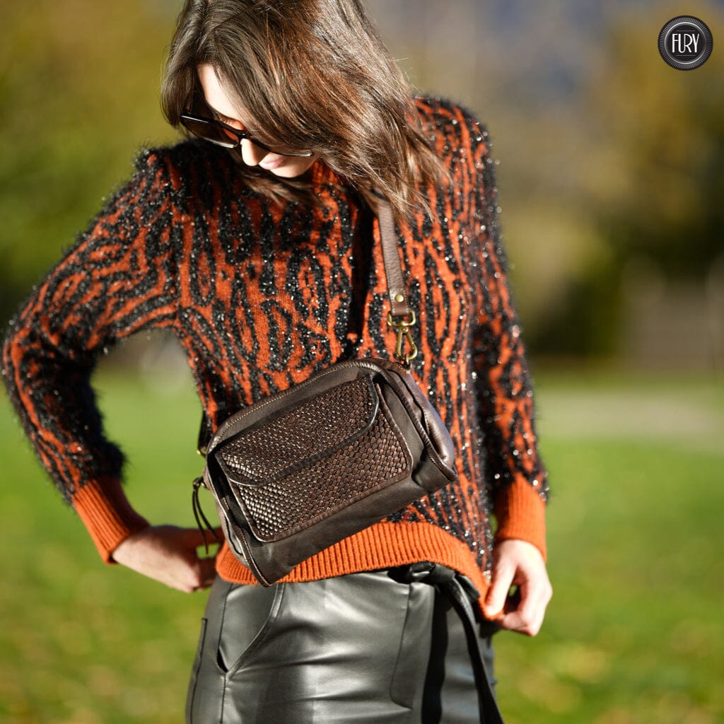 Borsetta Torino in pelle intrecciata Fury