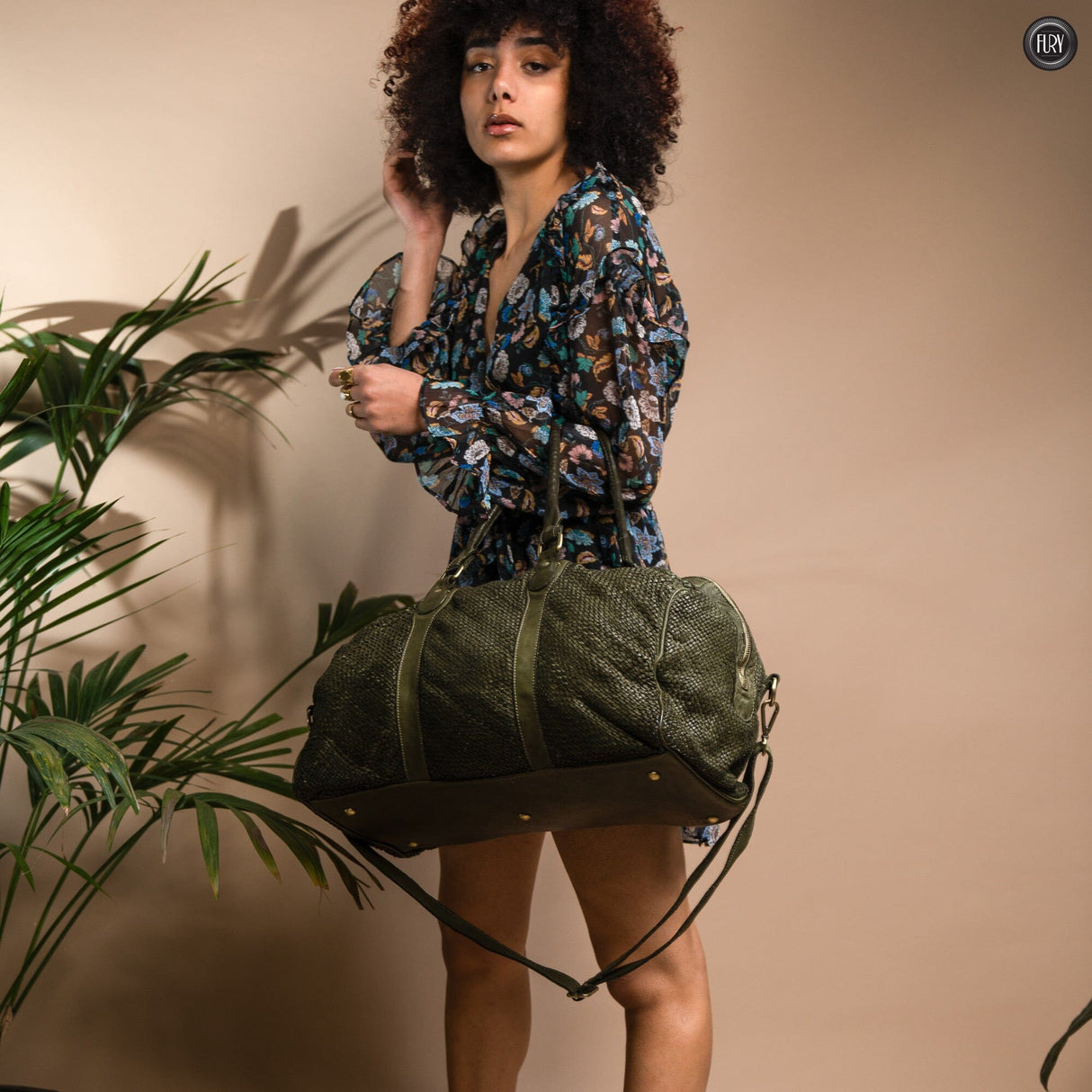 Borsone Magellano in pelle intrecciata Fury