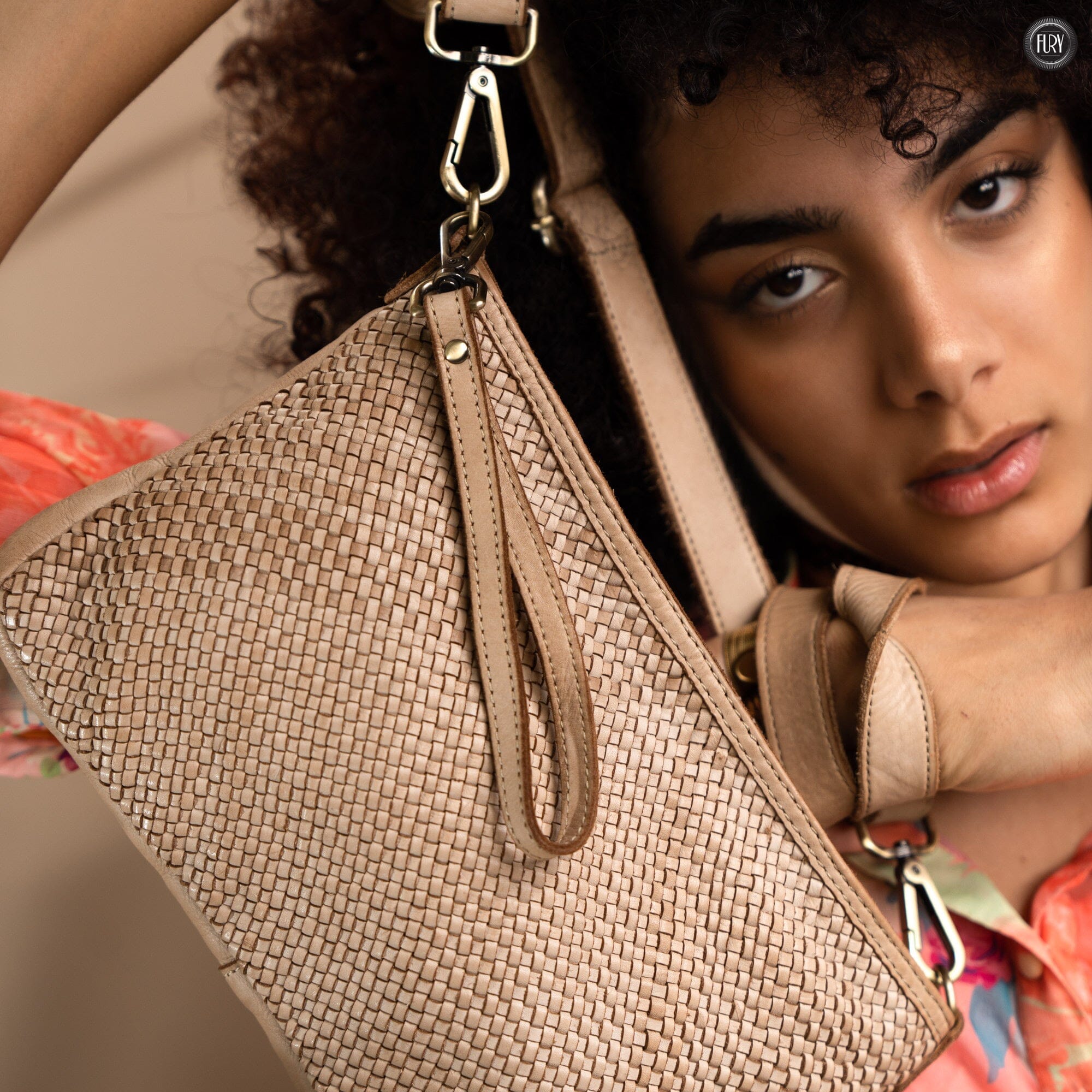 Pochette Diana in pelle intrecciata Fury