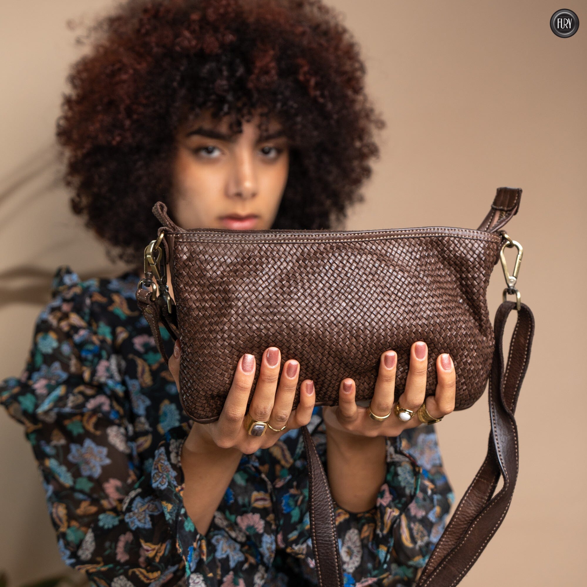 Pochette Diana in pelle intrecciata Fury