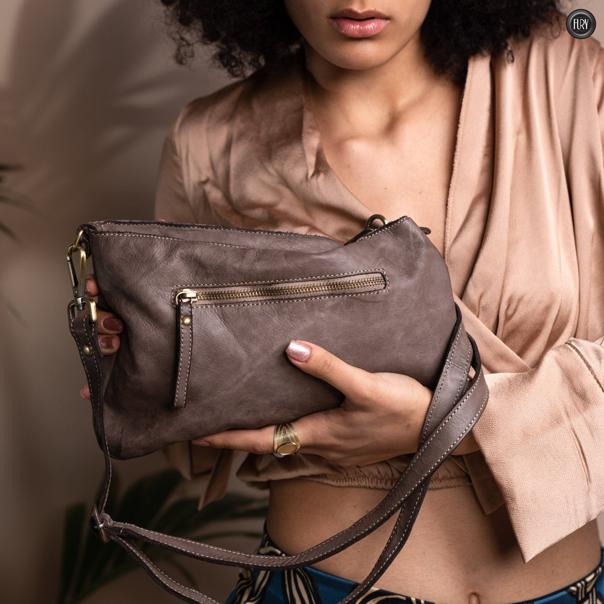 Pochette Diana in pelle intrecciata Fury