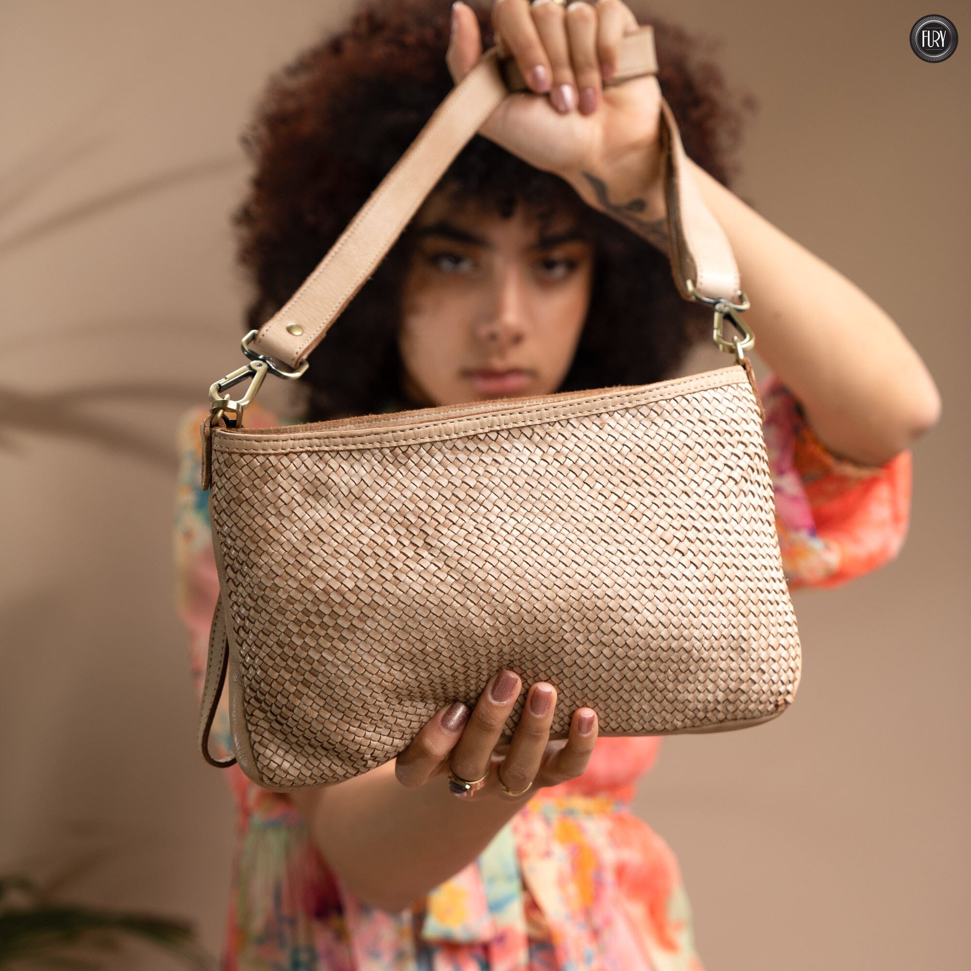 Pochette Diana in pelle intrecciata Fury