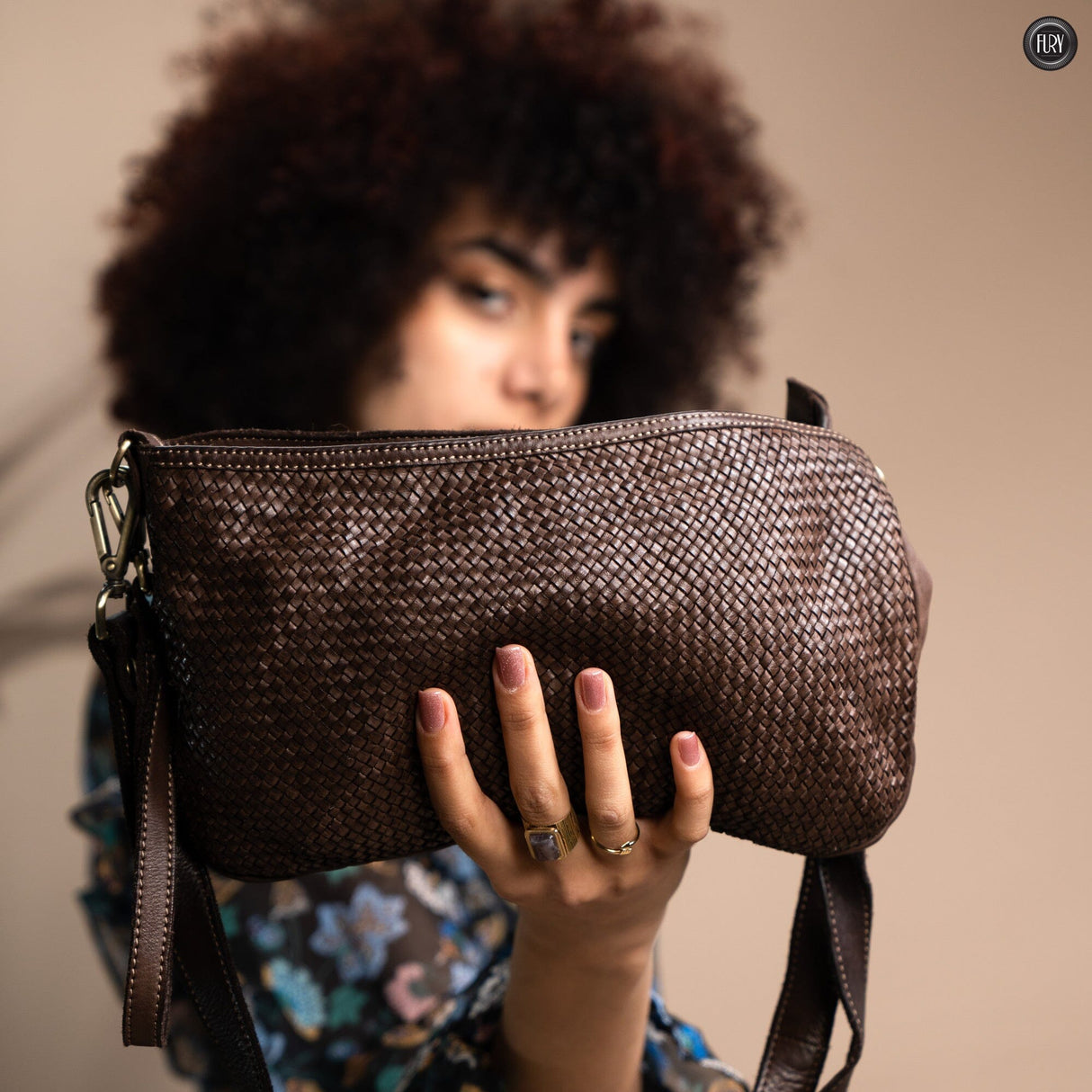 Pochette Diana in pelle intrecciata Fury