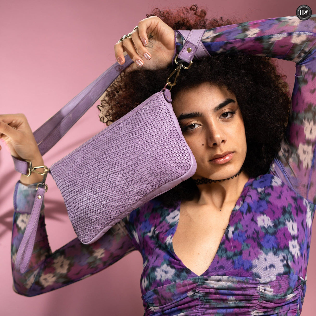 Pochette Diana in pelle intrecciata Fury