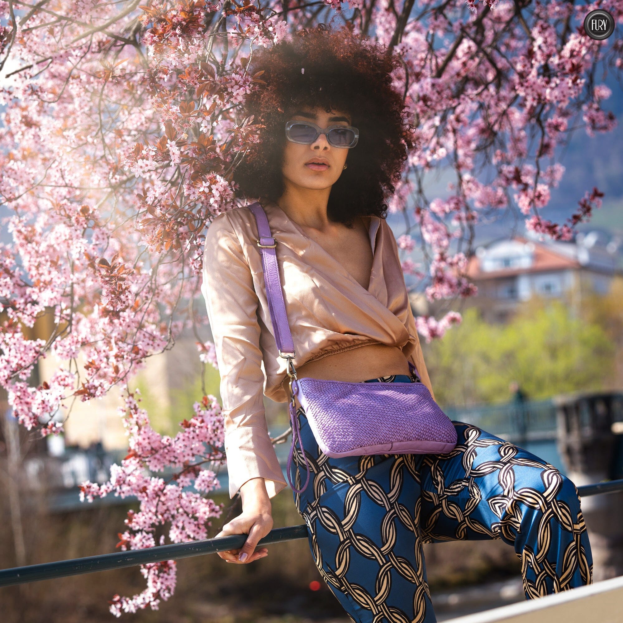 Pochette Diana in pelle intrecciata Fury