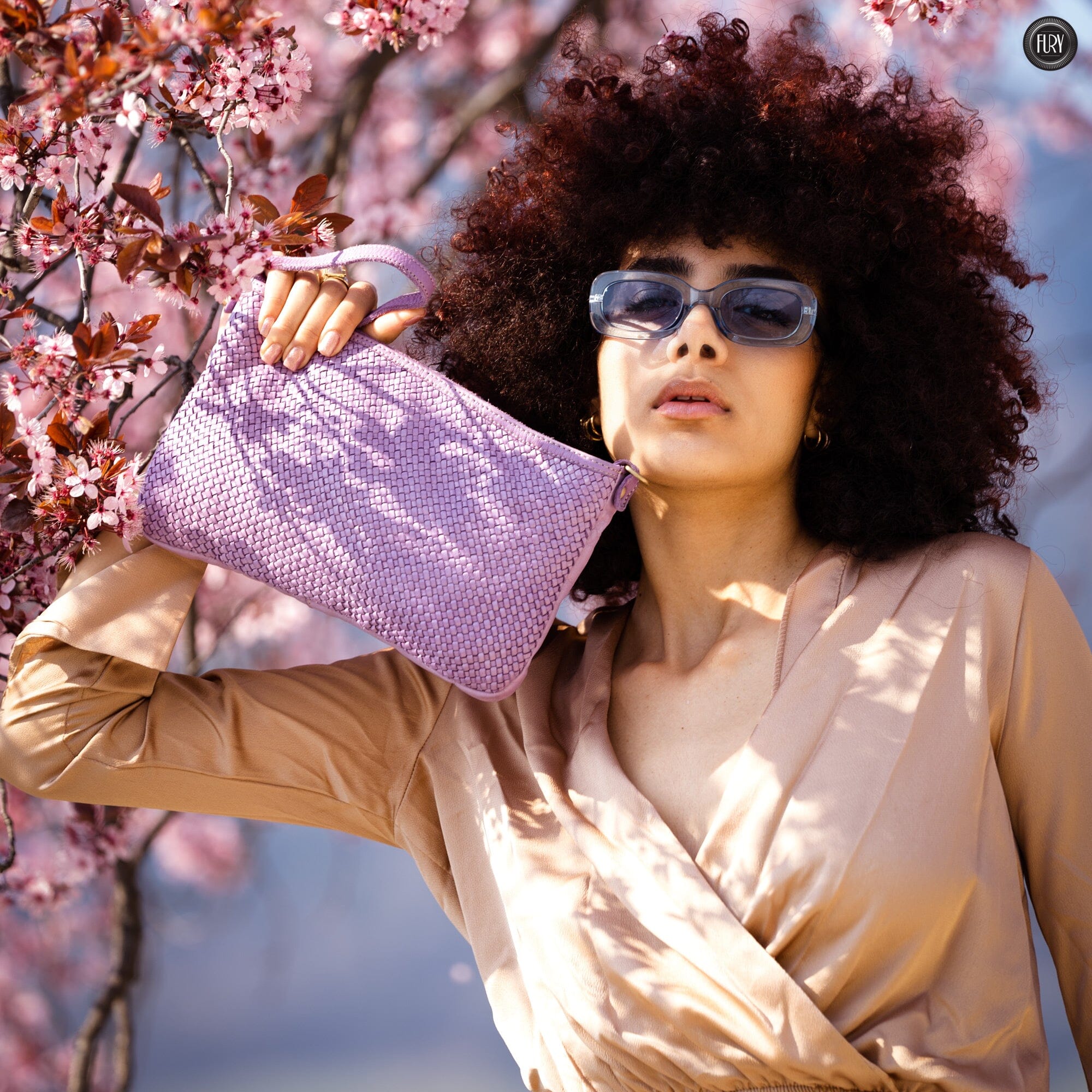 Pochette Diana in pelle intrecciata Fury