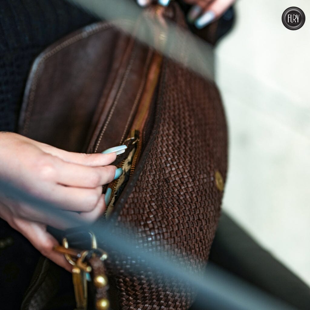 Pochette Sofia in pelle intrecciata Fury