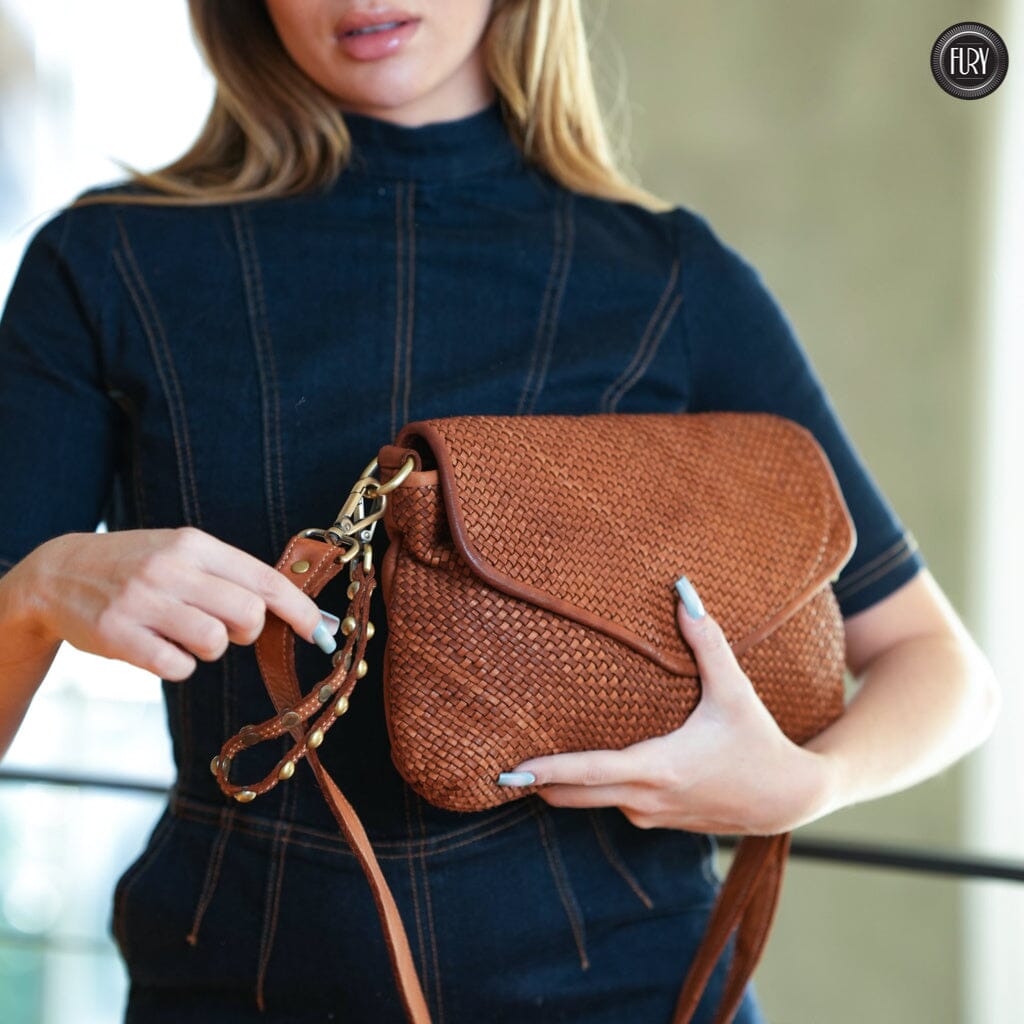 Pochette Sofia in pelle intrecciata Fury