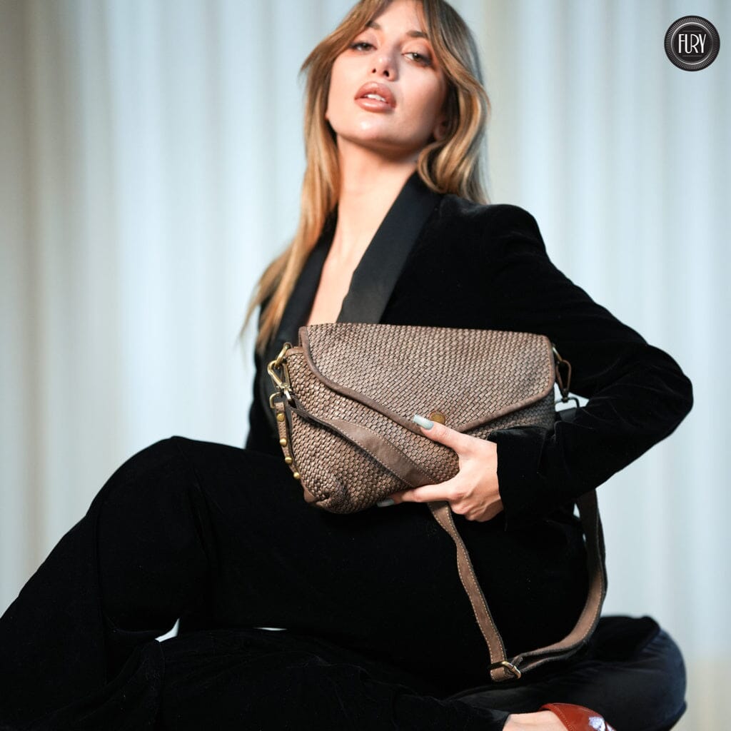 Pochette Sofia in pelle intrecciata Fury