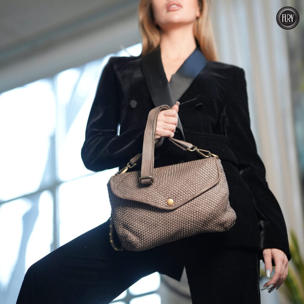 Pochette Sofia in pelle intrecciata Fury