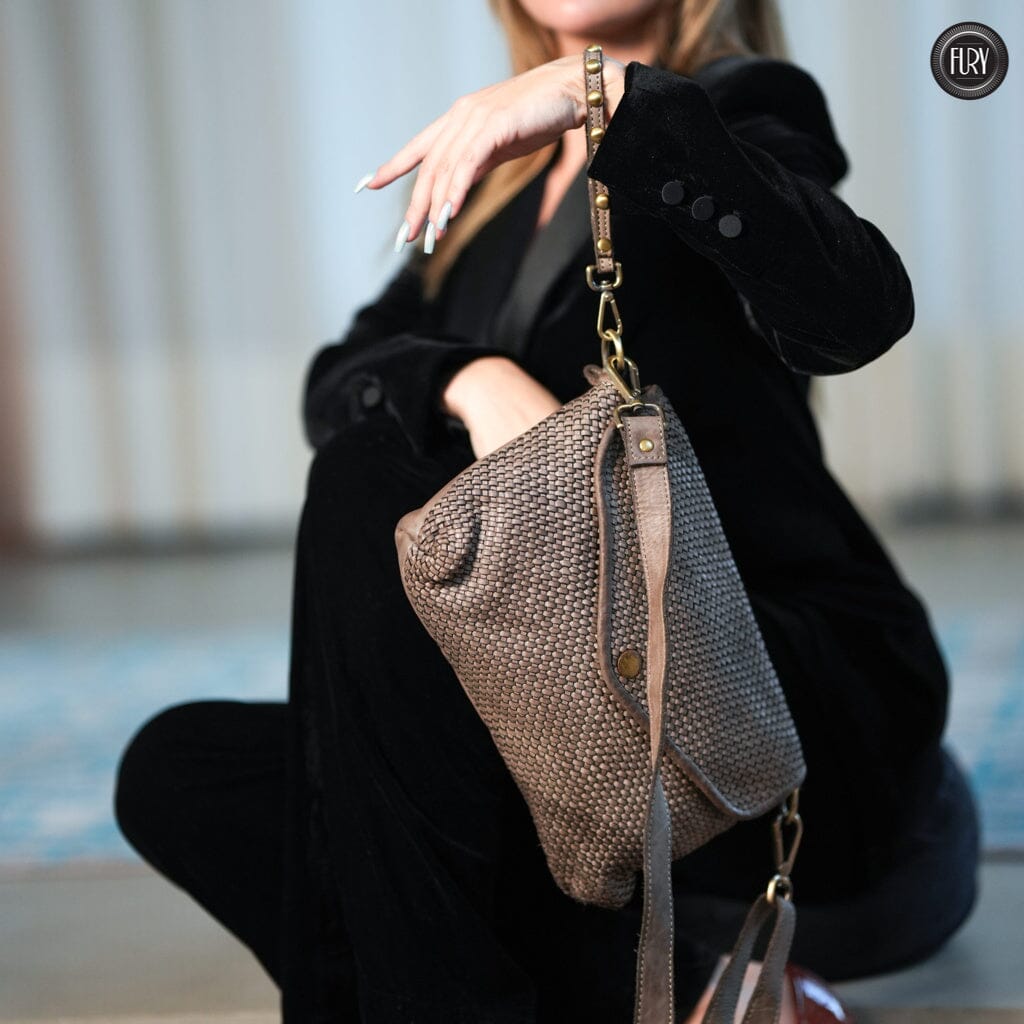 Pochette Sofia in pelle intrecciata Fury