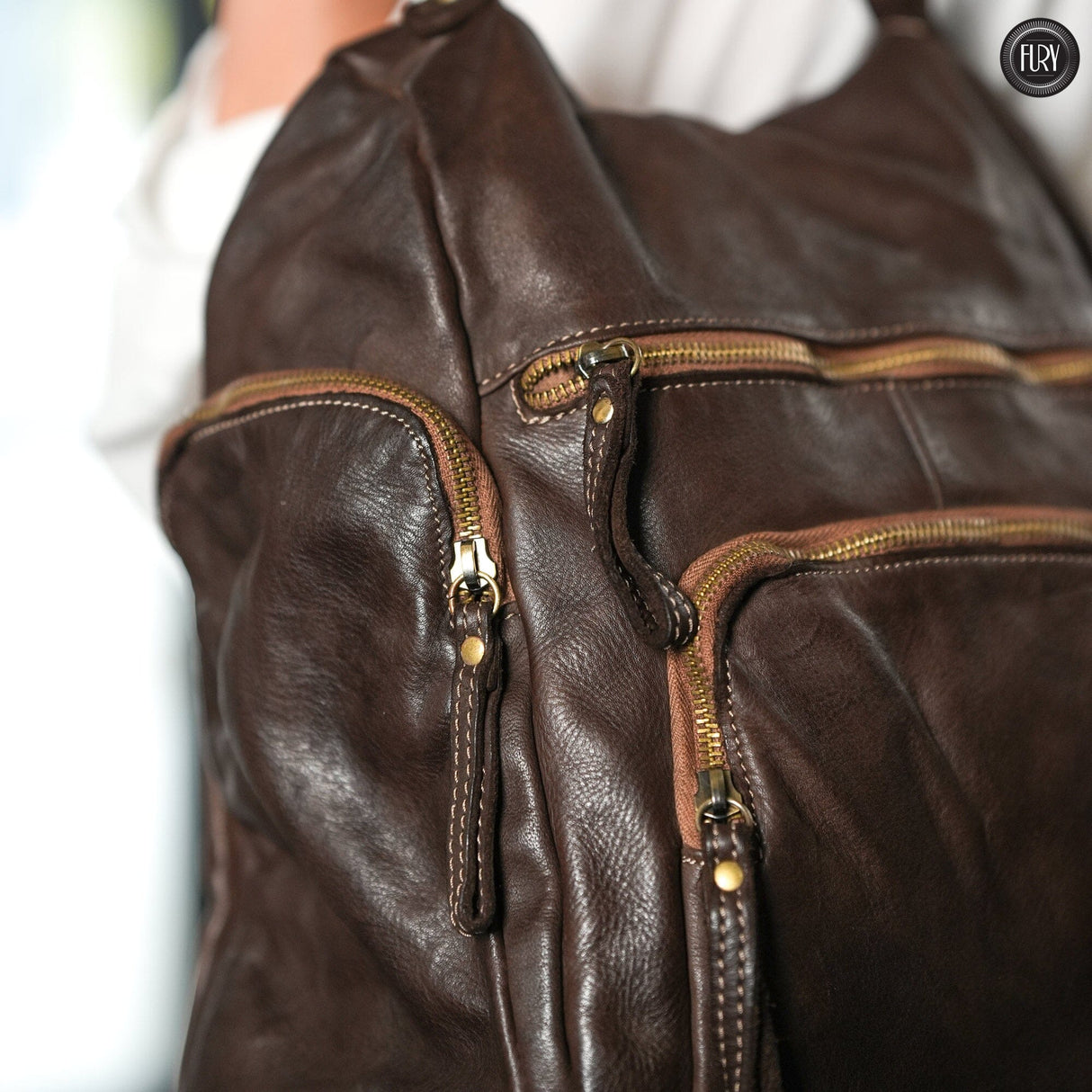 Zainetto multitasche in pelle Fury Bags