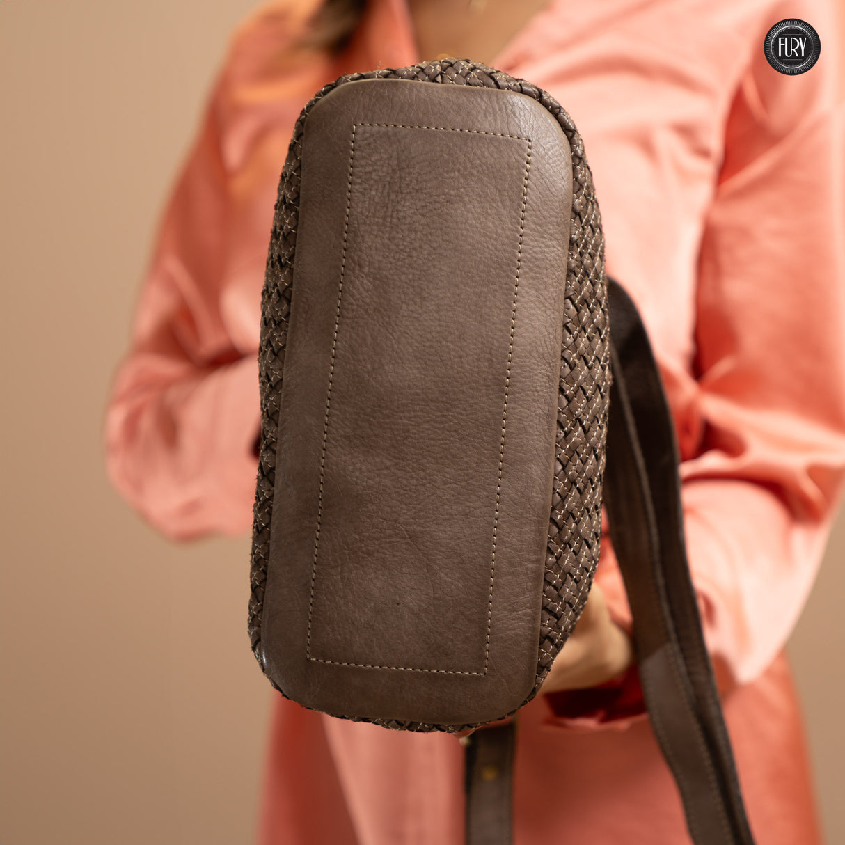 Agata handbag in woven leather