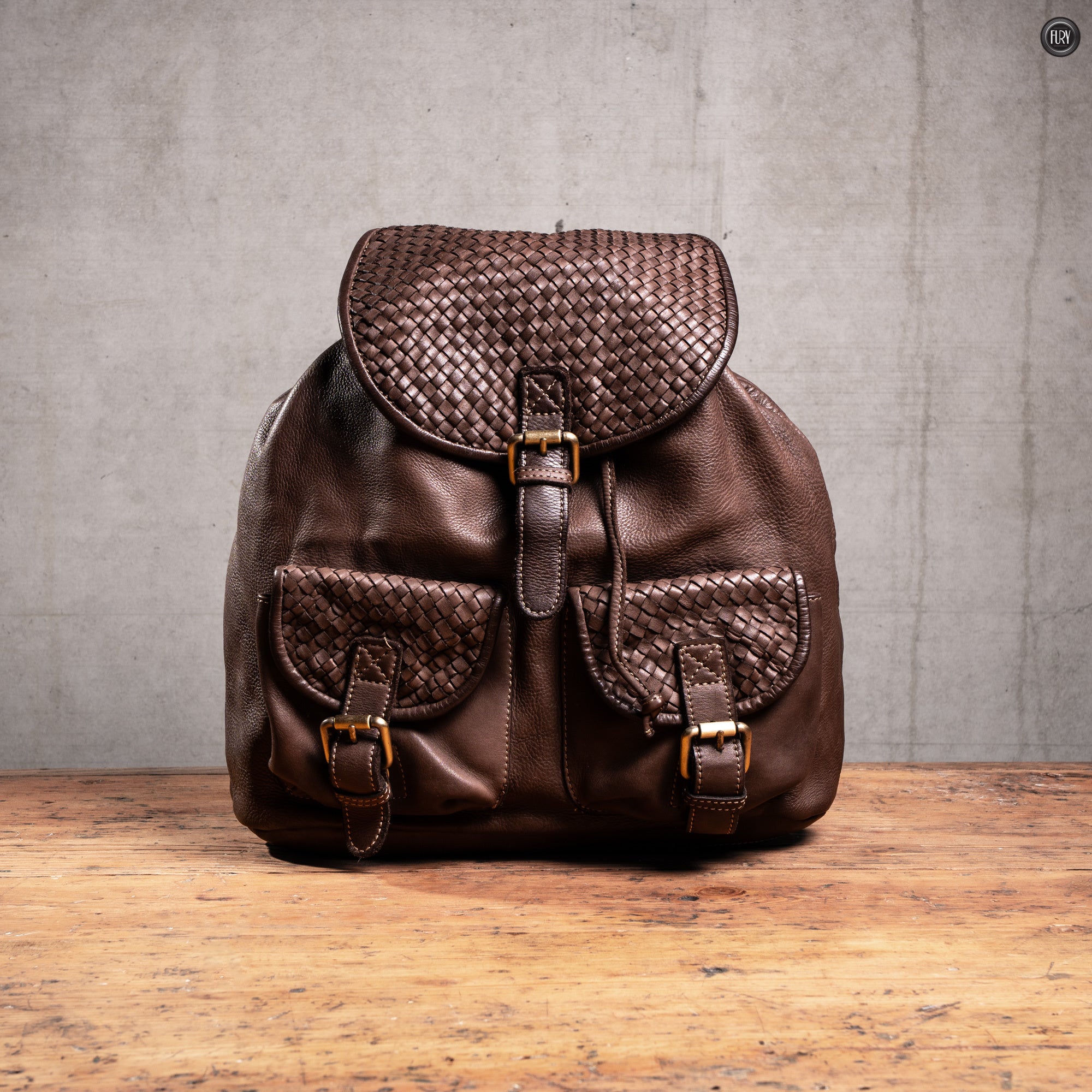 Zaino Lorenzo in pelle intrecciata