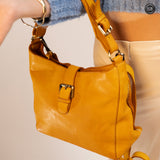 Sandy leather handbag