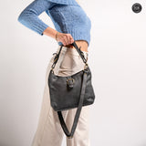 Sandy leather handbag